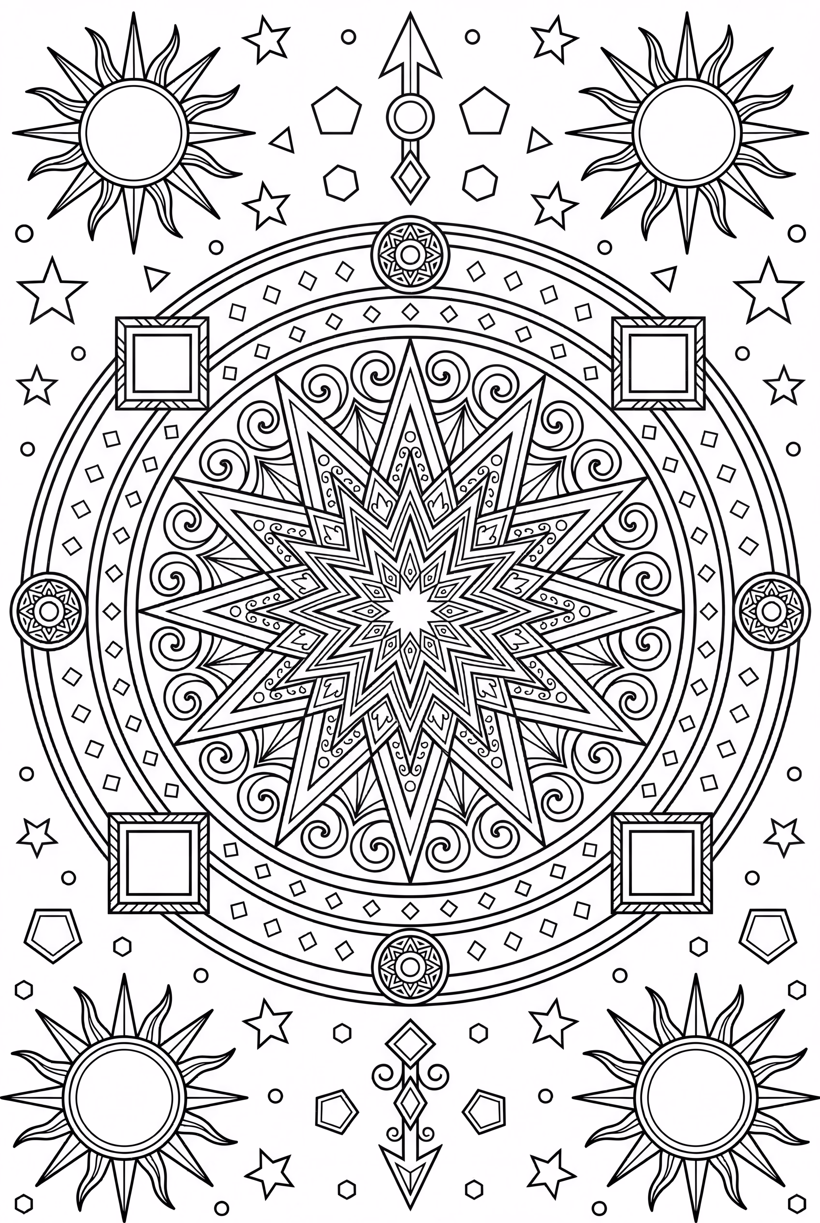 Mandala Design Featuring Stars