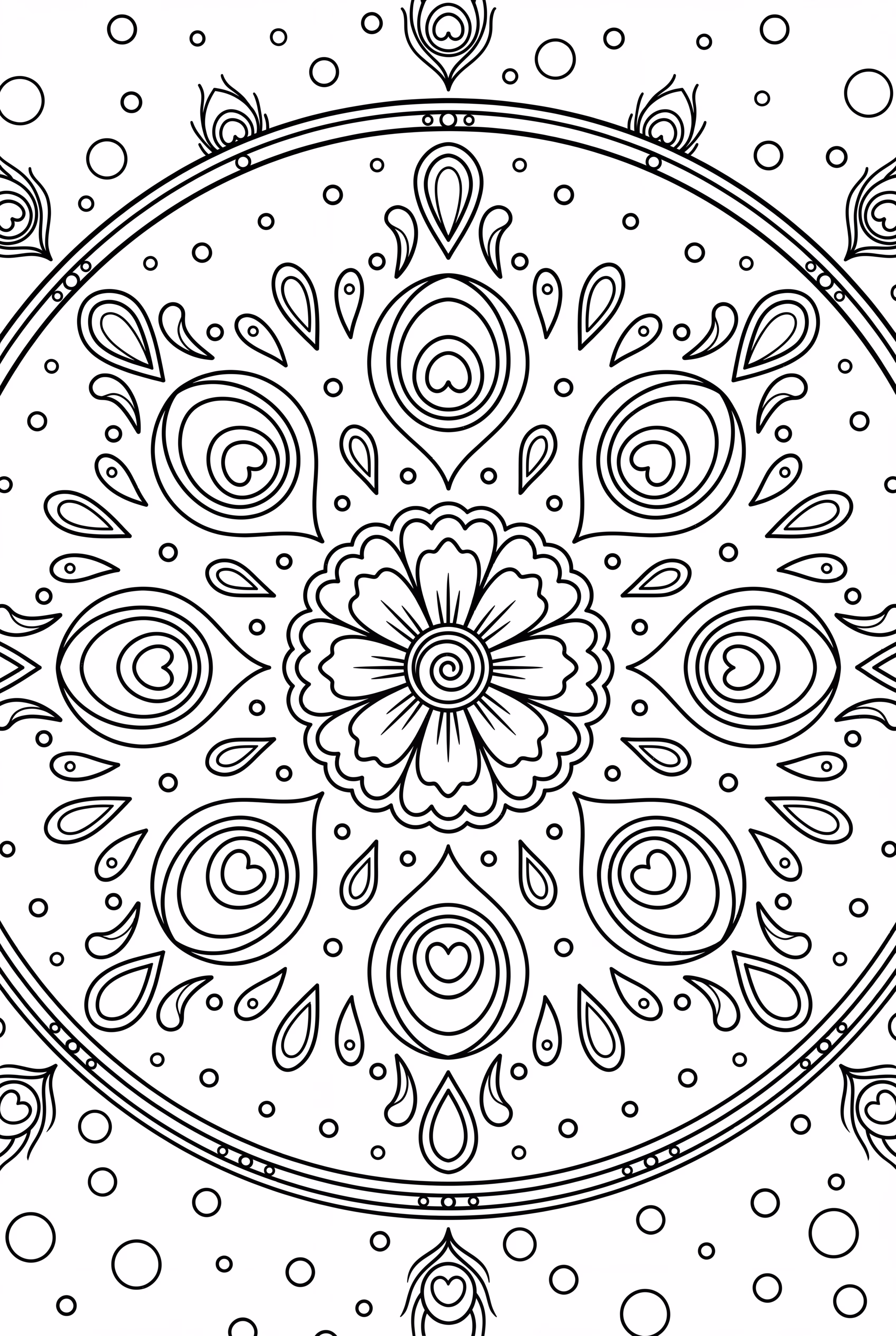 Mandala Inspired by Peacock Feathers