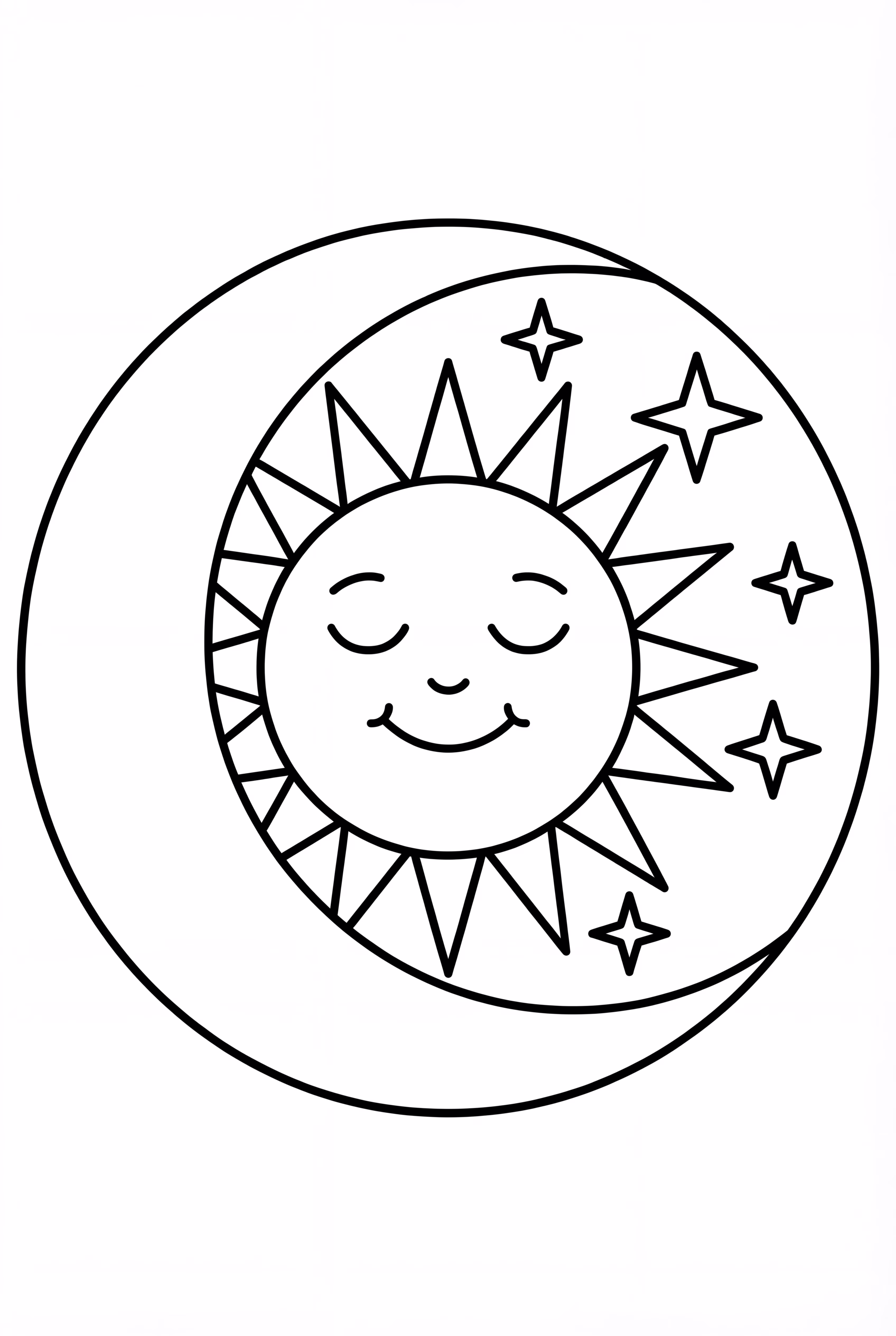 Mandala Merging Sun and Moon