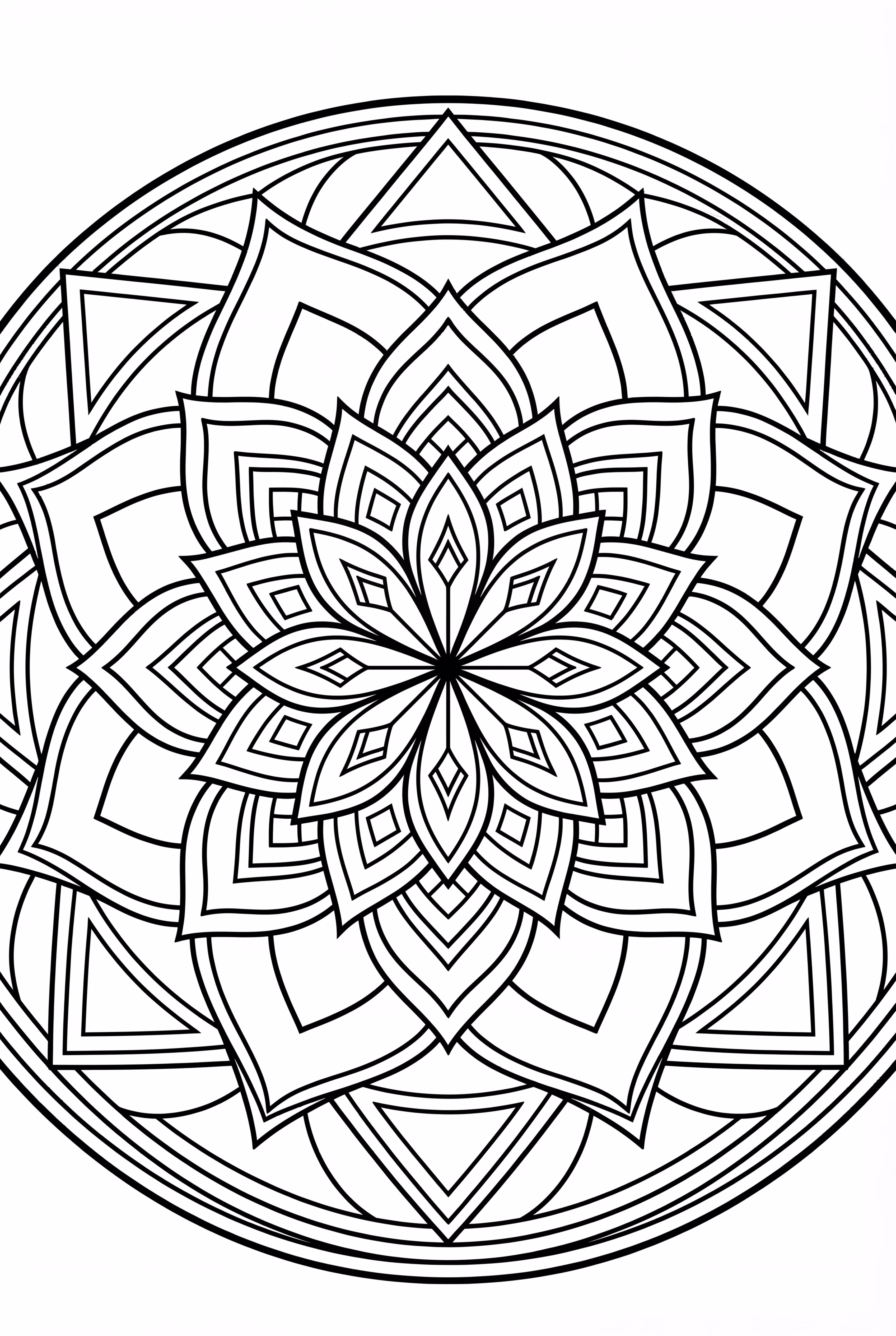Mandala con Capas Geométricas Abstractas