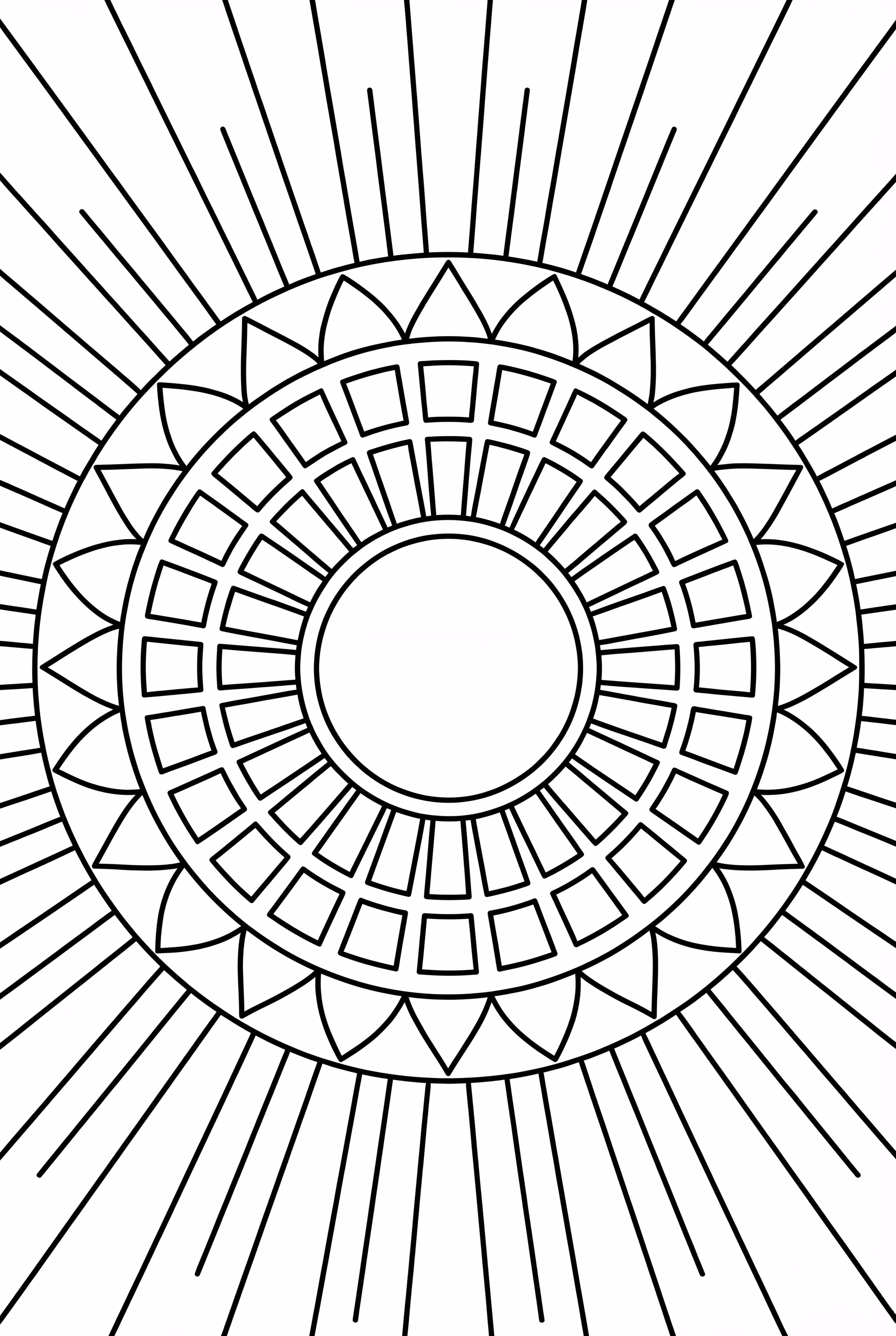 带有辐射太阳光芒的曼陀罗