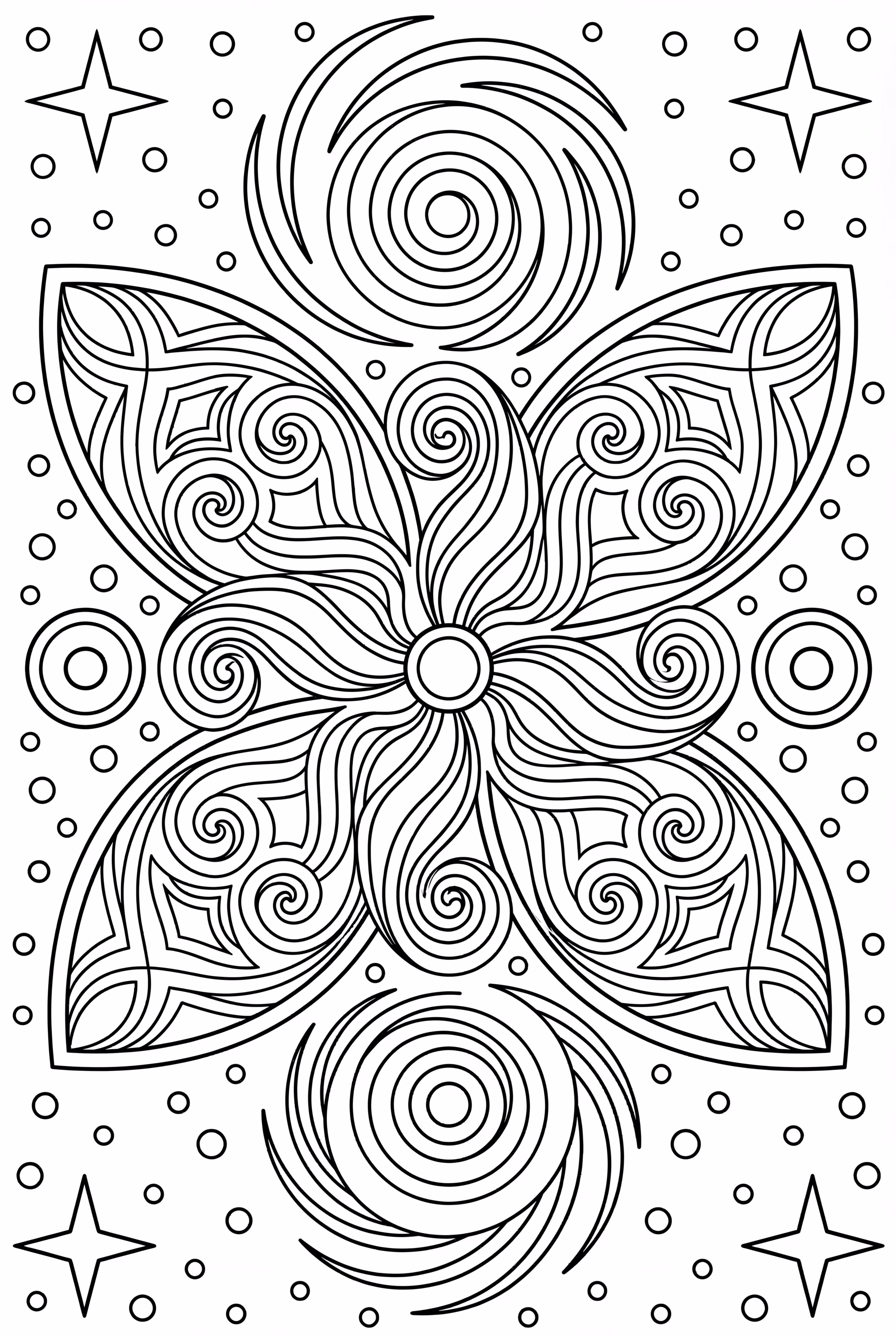 Mandala with Swirling Energy Lines