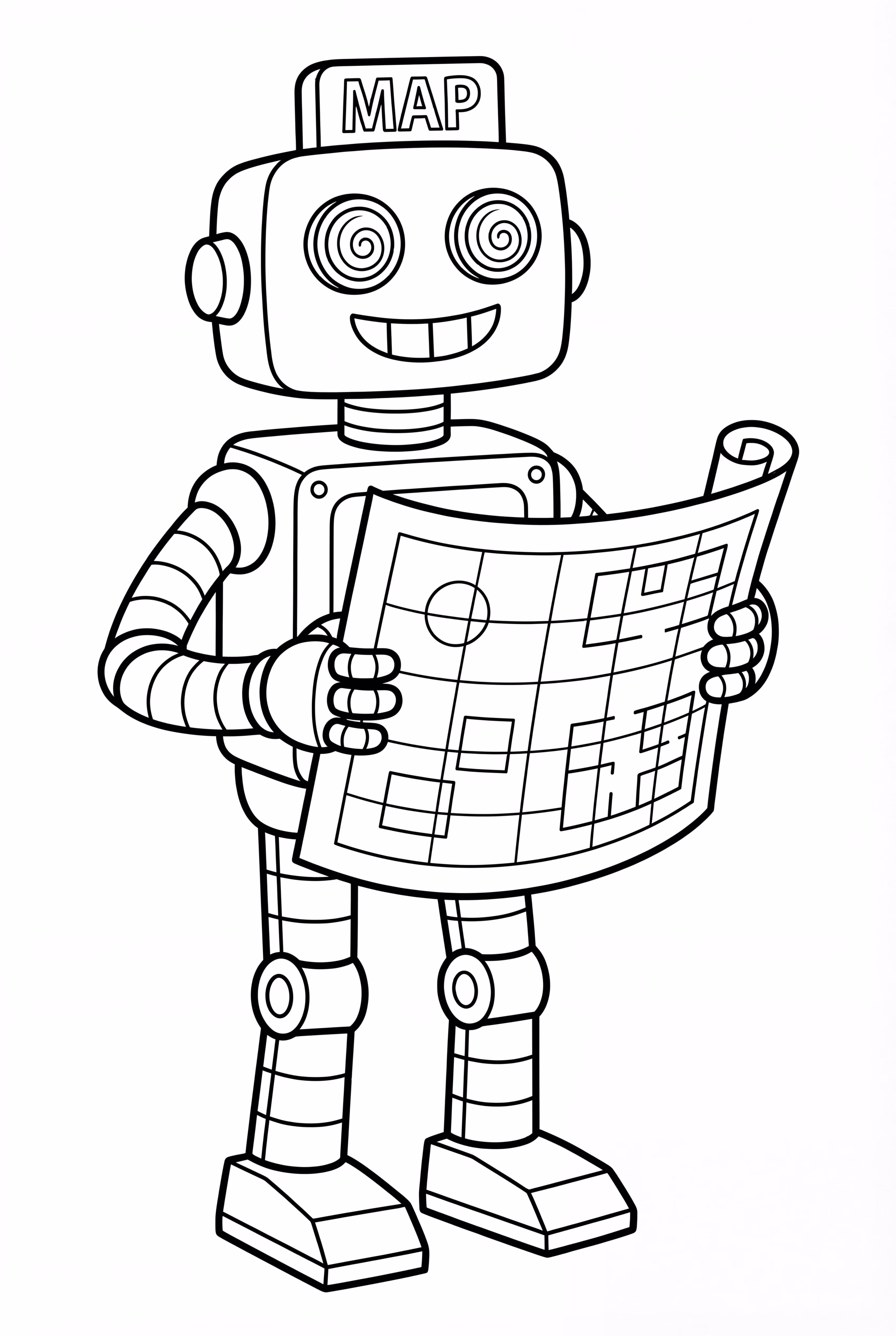 Map Bot Holding Blueprint Scroll