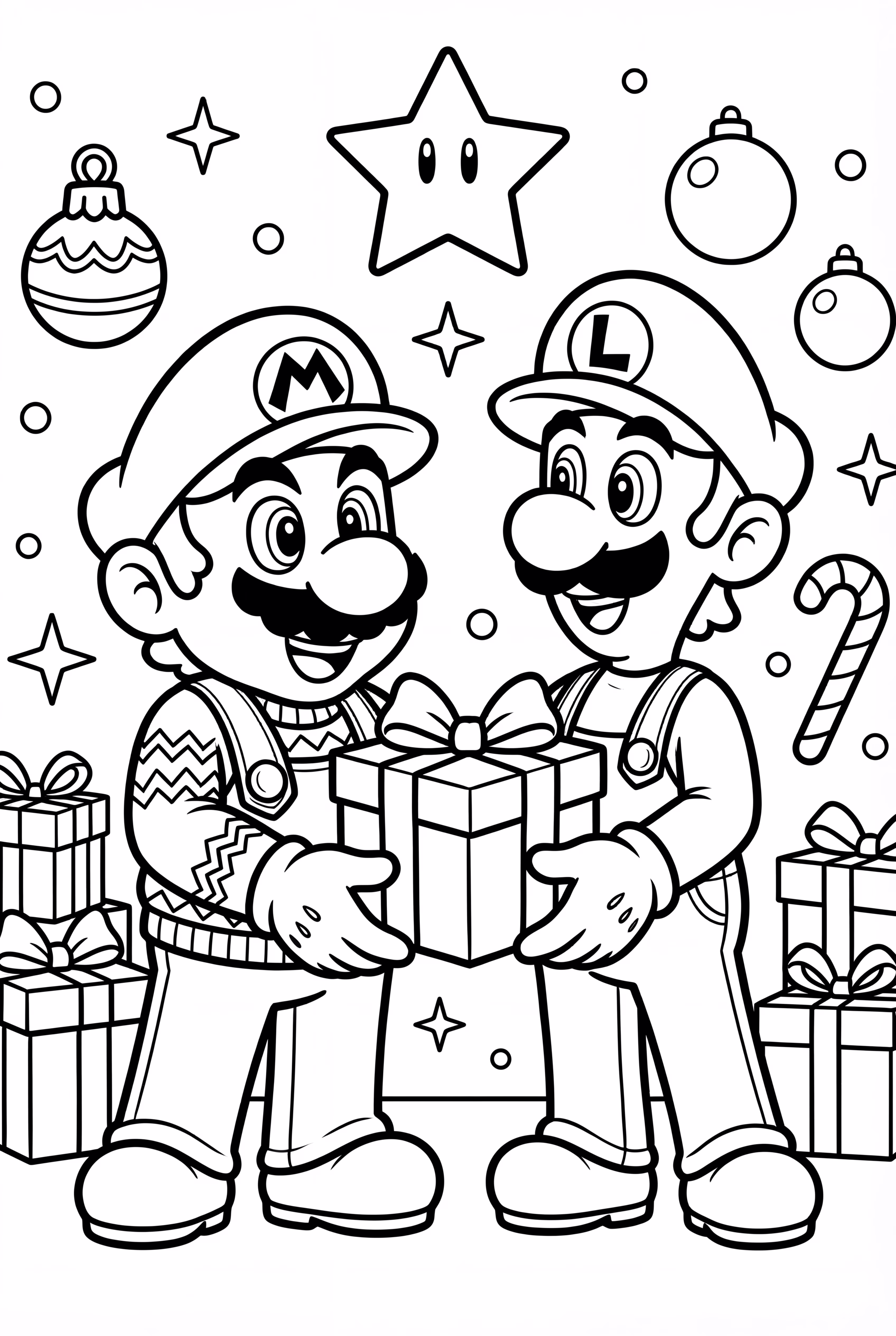 Mario and Luigi Celebrating Christmas