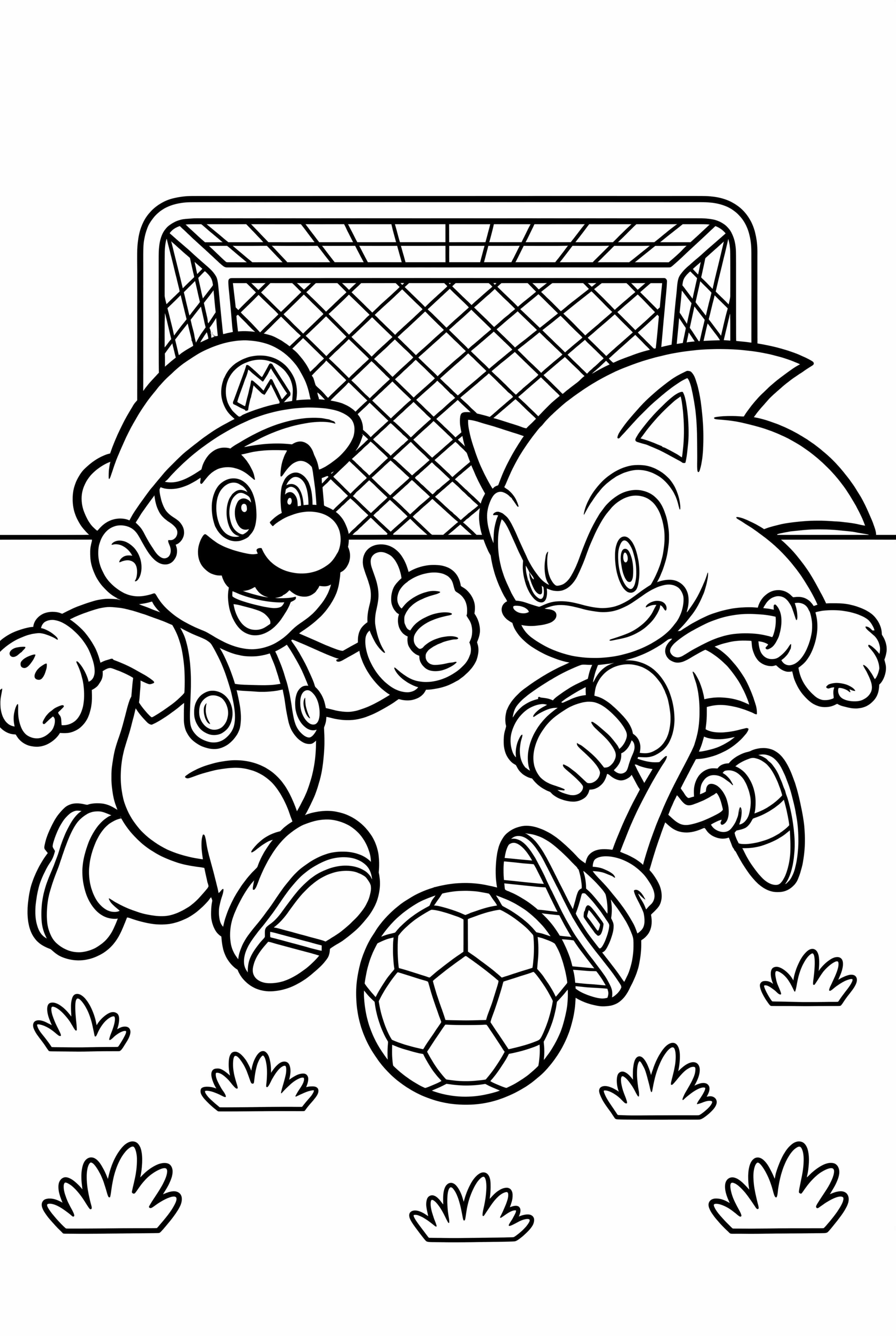 Mario et Sonic en compétition dans un match de football