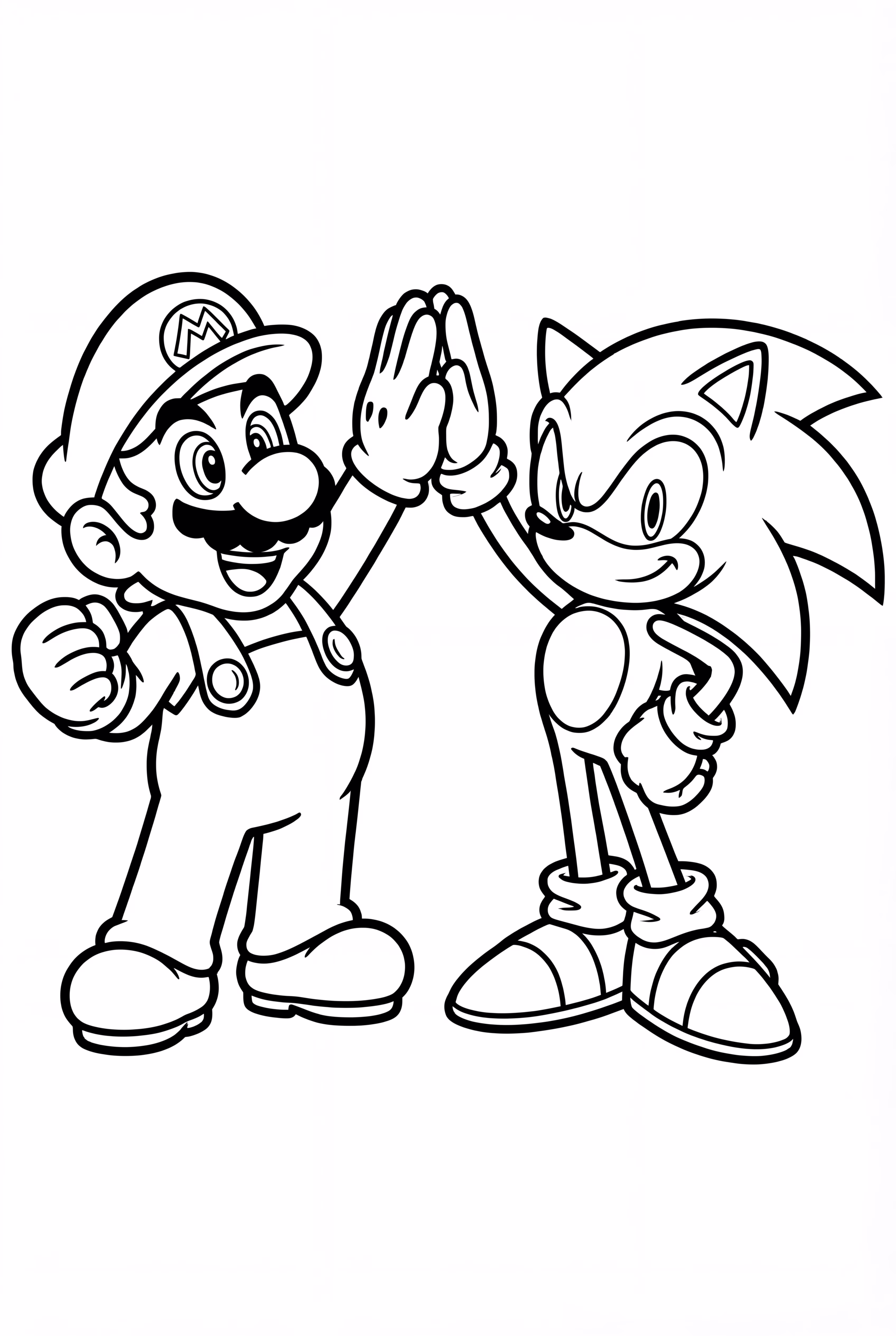 Mario And Sonic High-Fiving