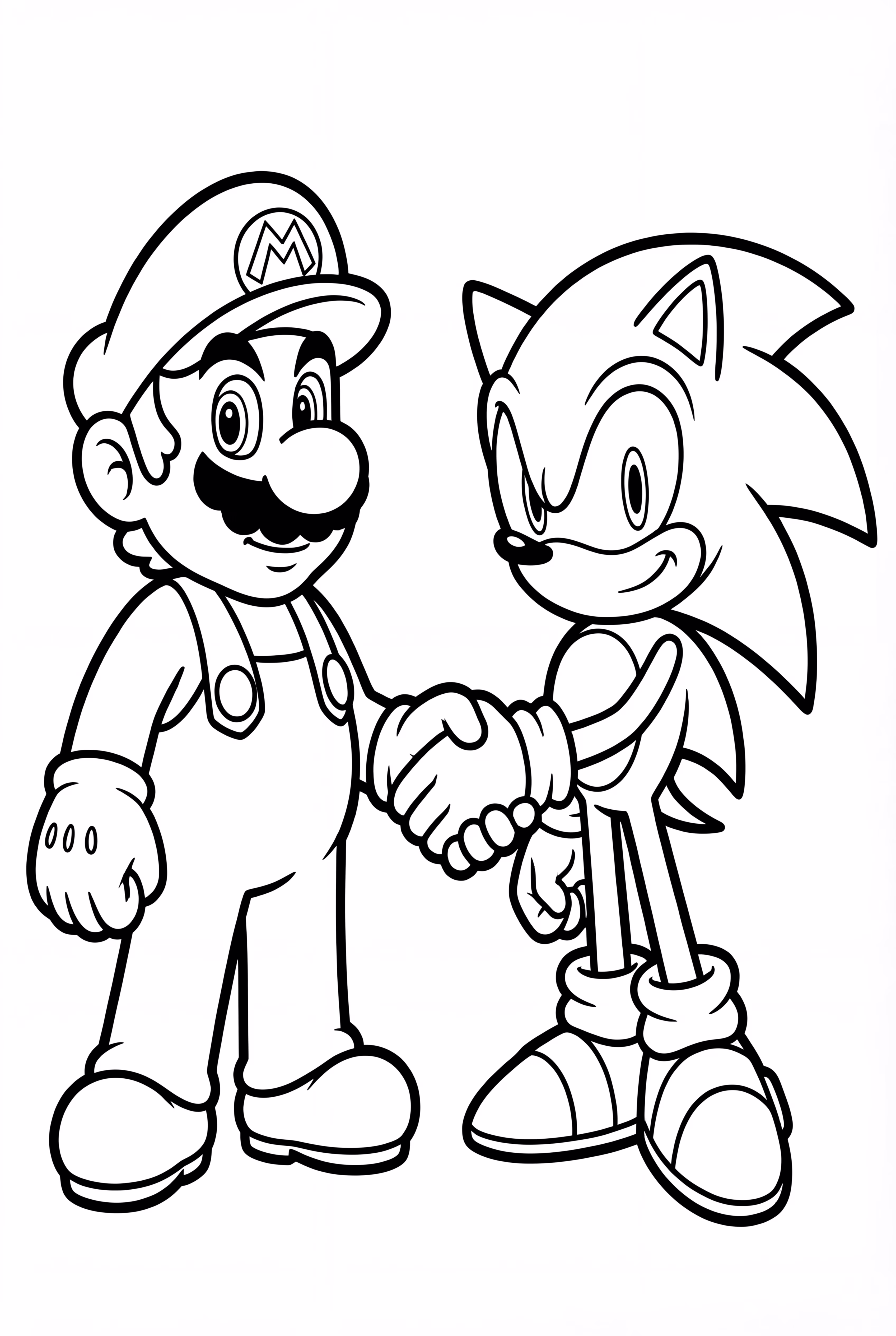 Mario and Sonic Shaking Hands