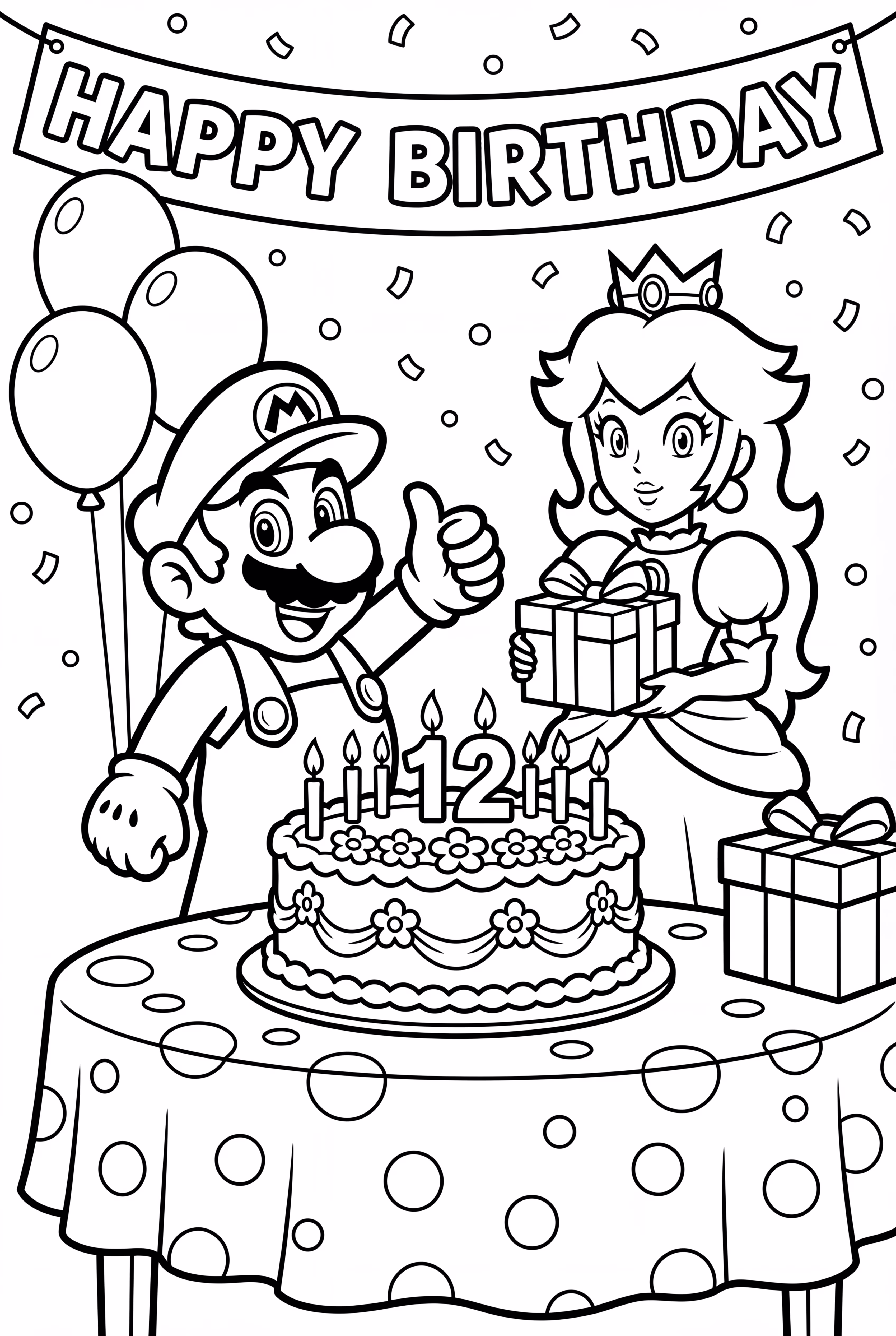 마리오와 친구들이 생일 파티를 축하해요