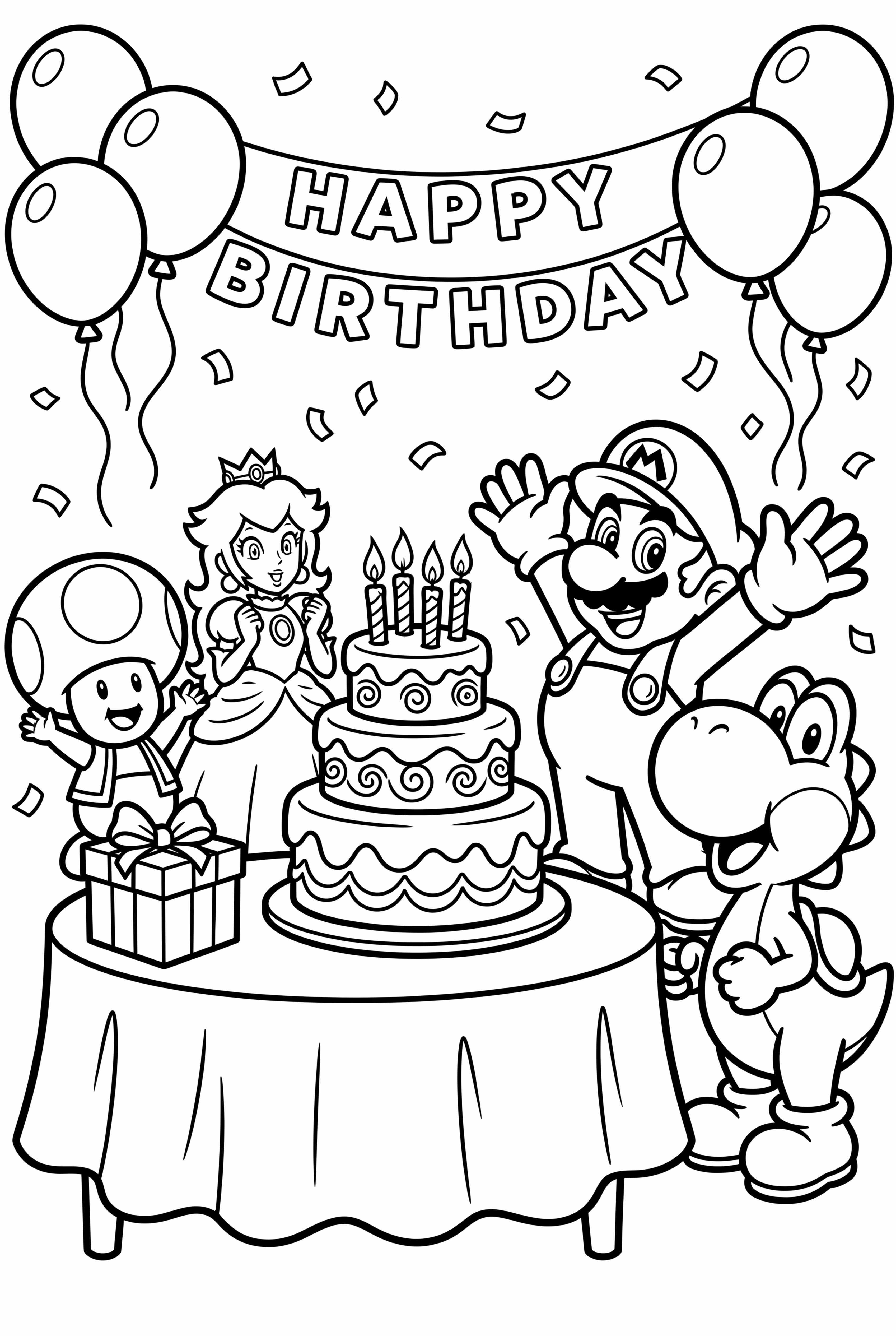 瑪莉歐與朋友慶祝生日派對