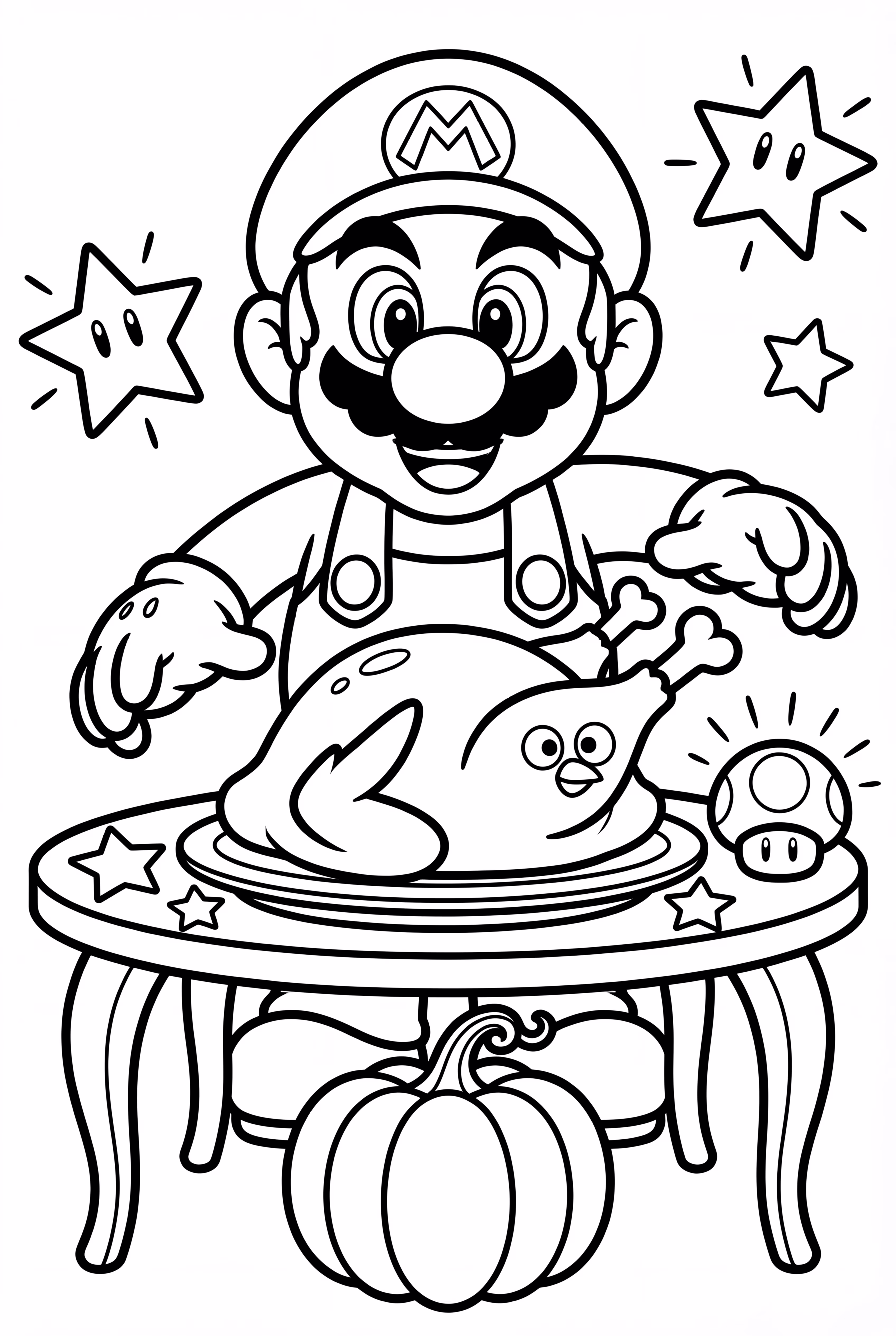 Mario Decorating for Thanksgiving with Power-Ups