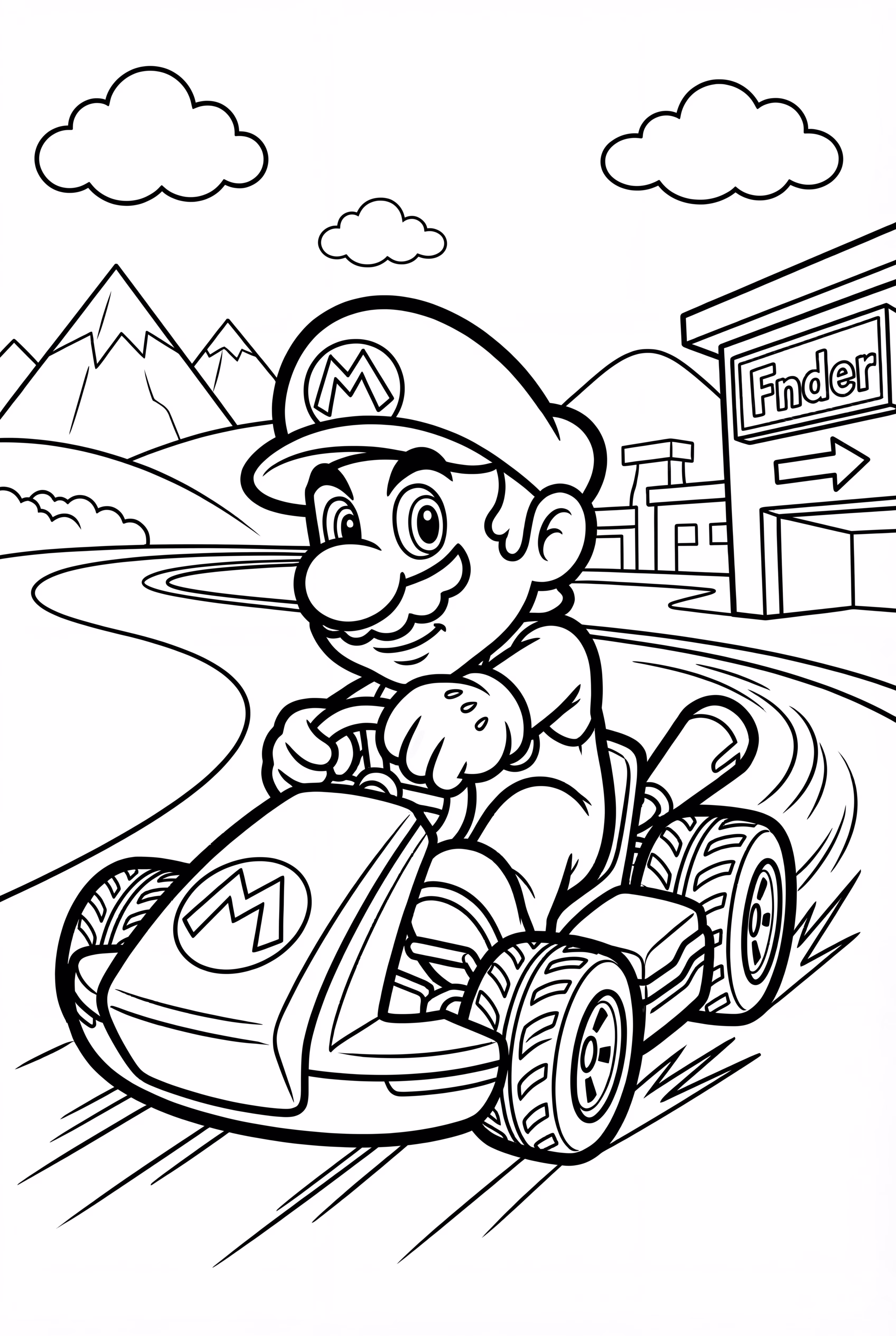 马里奥在马里奥卡丁车中驾驶