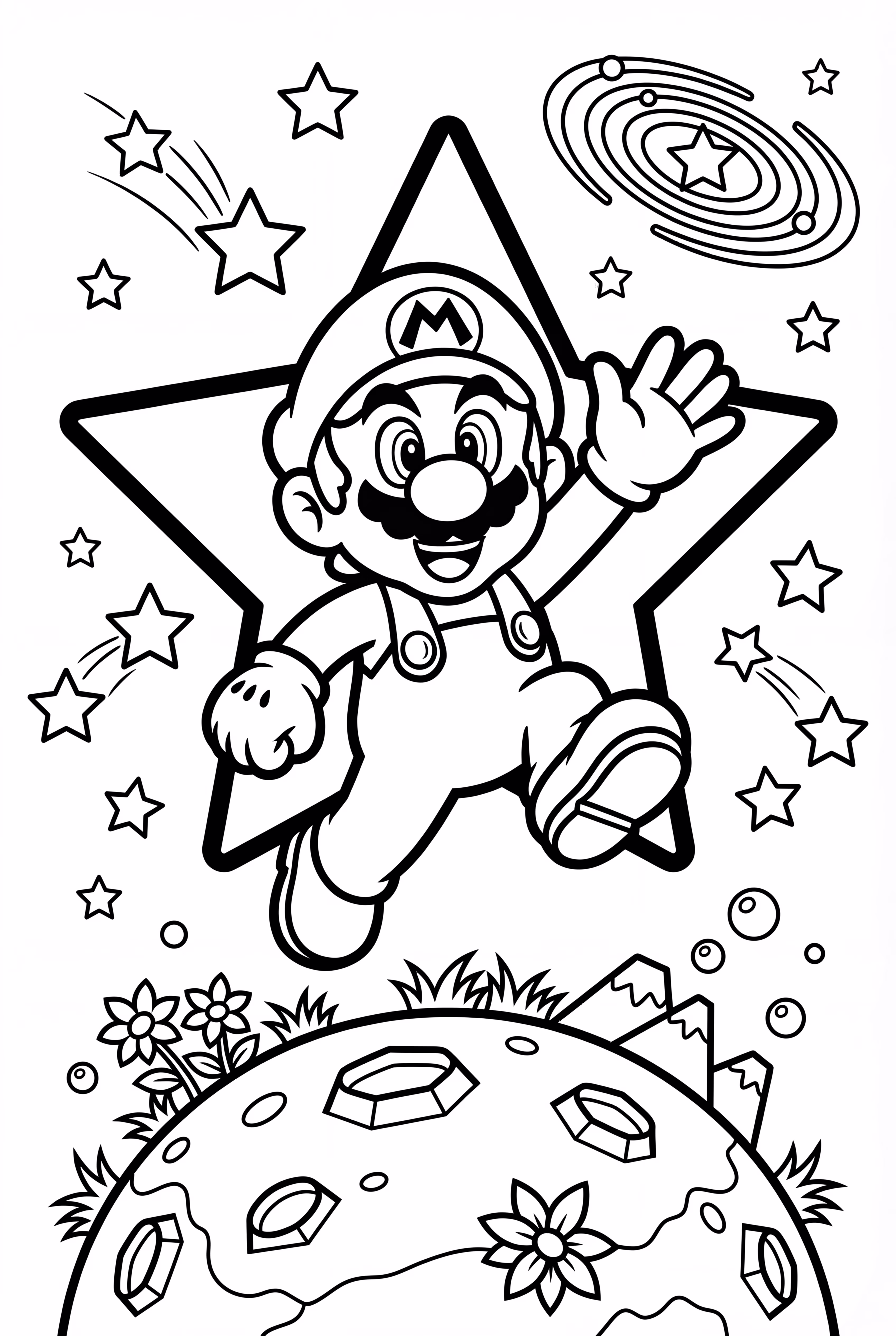 슈퍼 마리오 갤럭시에서 갤럭시를 탐험하는 마리오