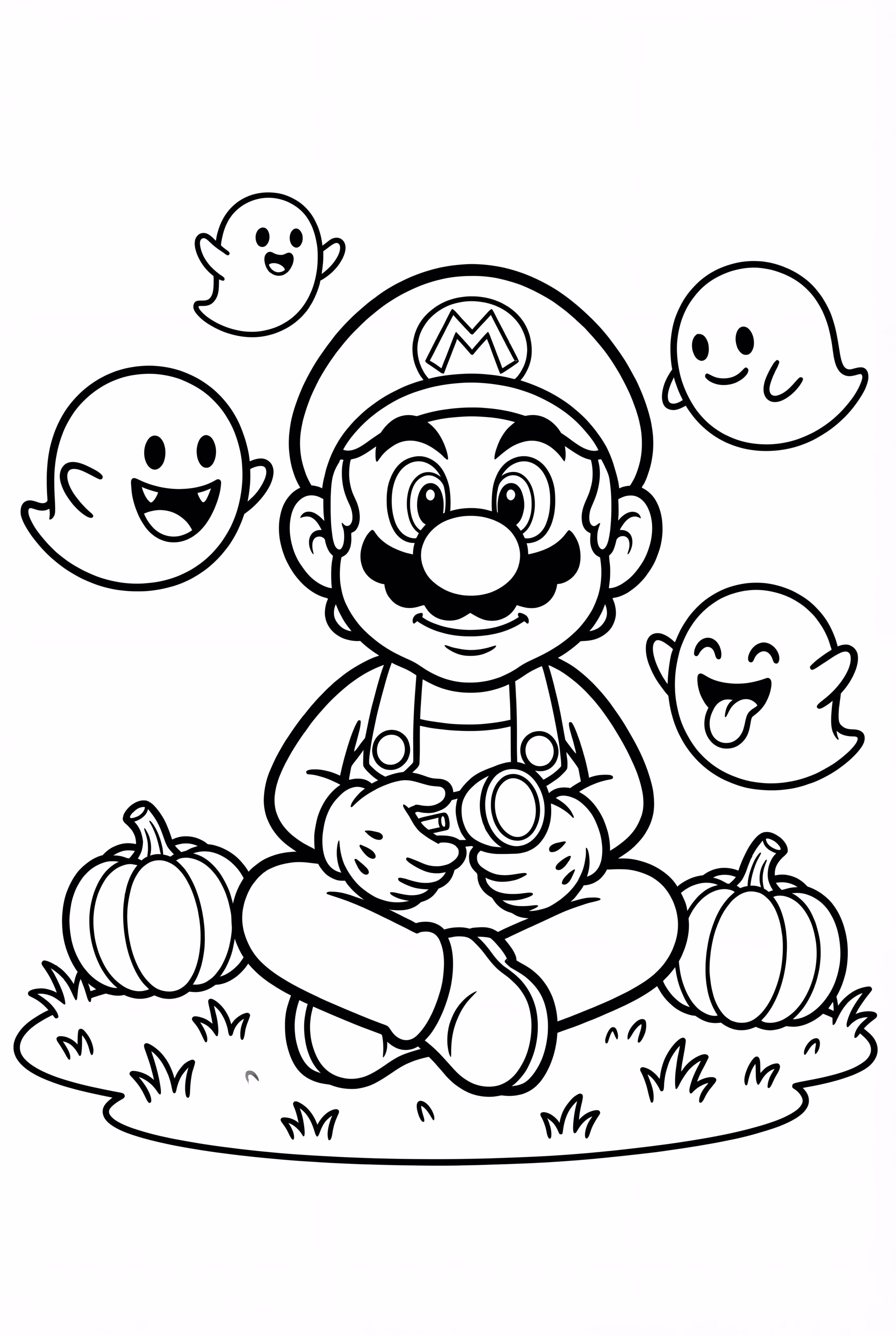 마리오의 할로윈 장면과 유령, 호박들