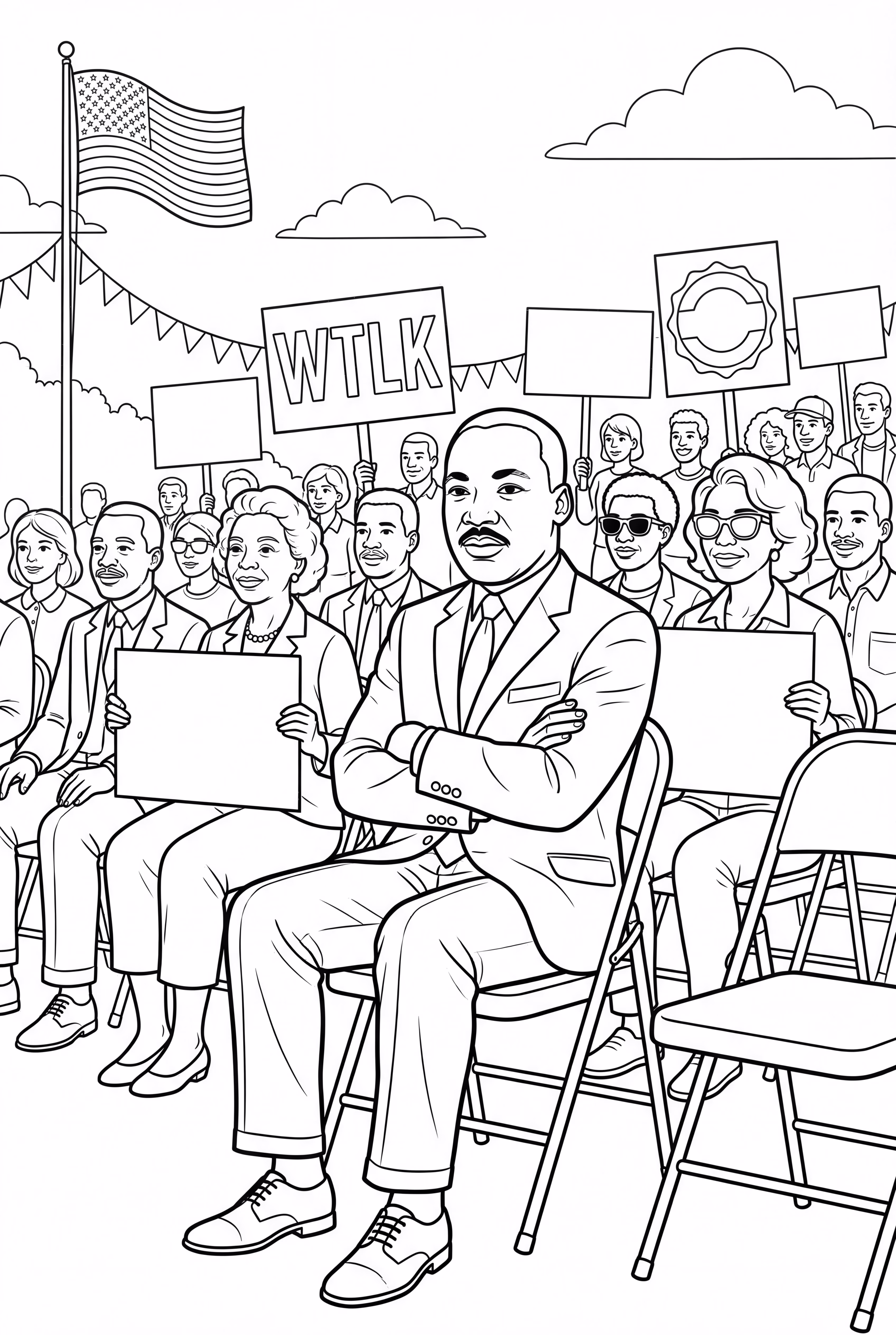 Martin Luther King in a Peaceful Sit-In Protest
