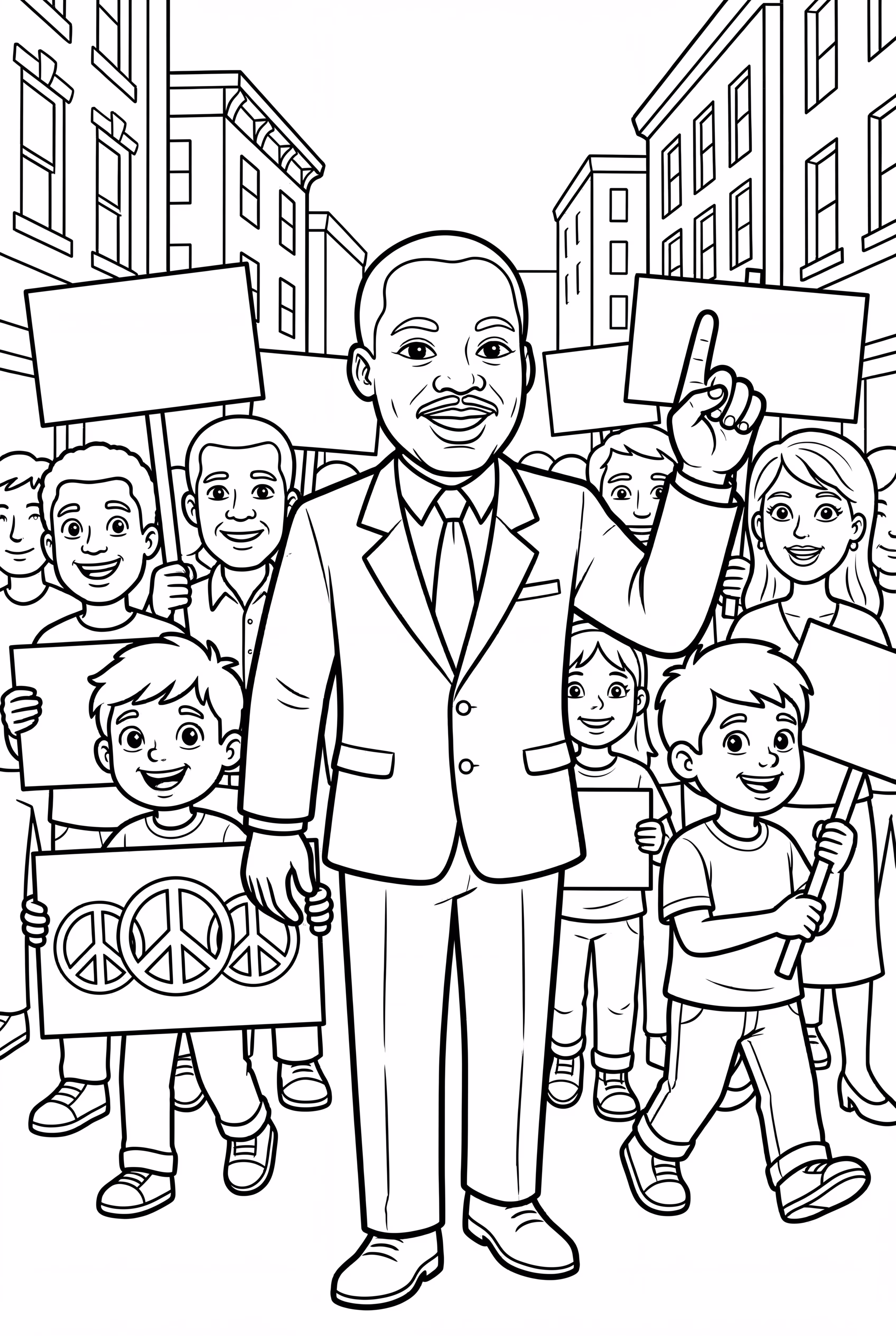 martin luther king Leading a Peaceful Demonstration