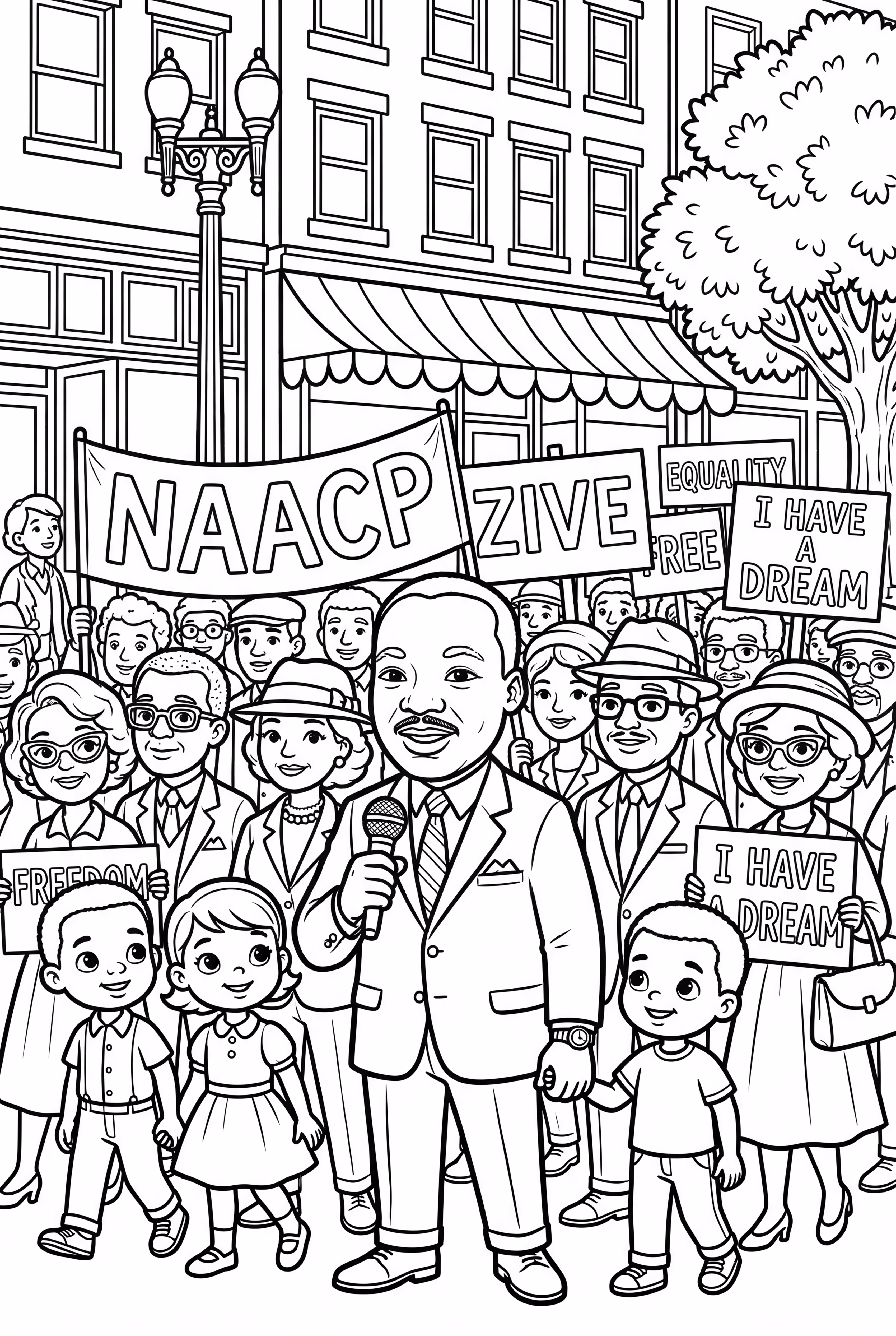 Martin Luther King Marching for Civil Rights