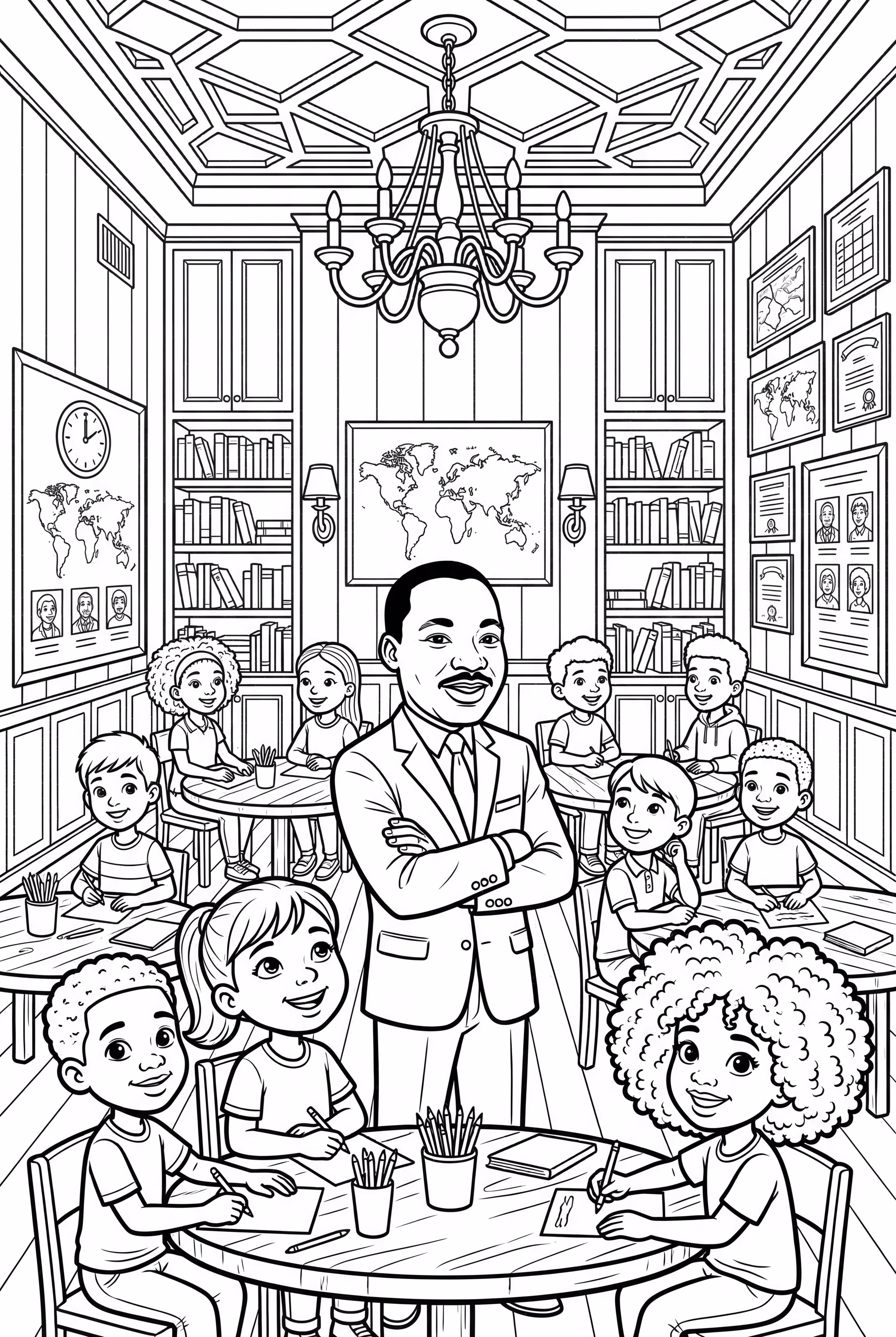 Martin Luther King Visiting a Community Center