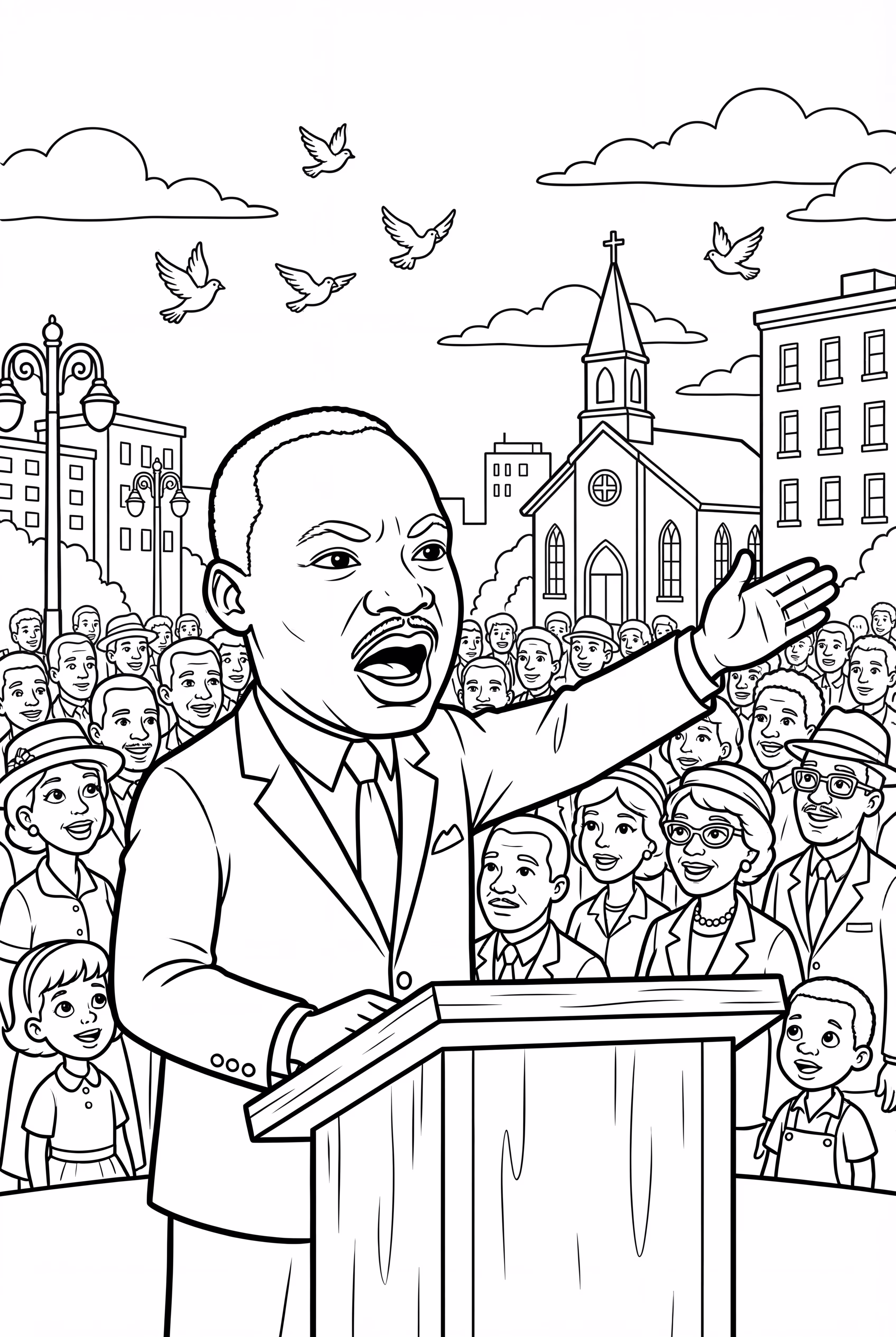 martin luther king with Supporters at a Rally