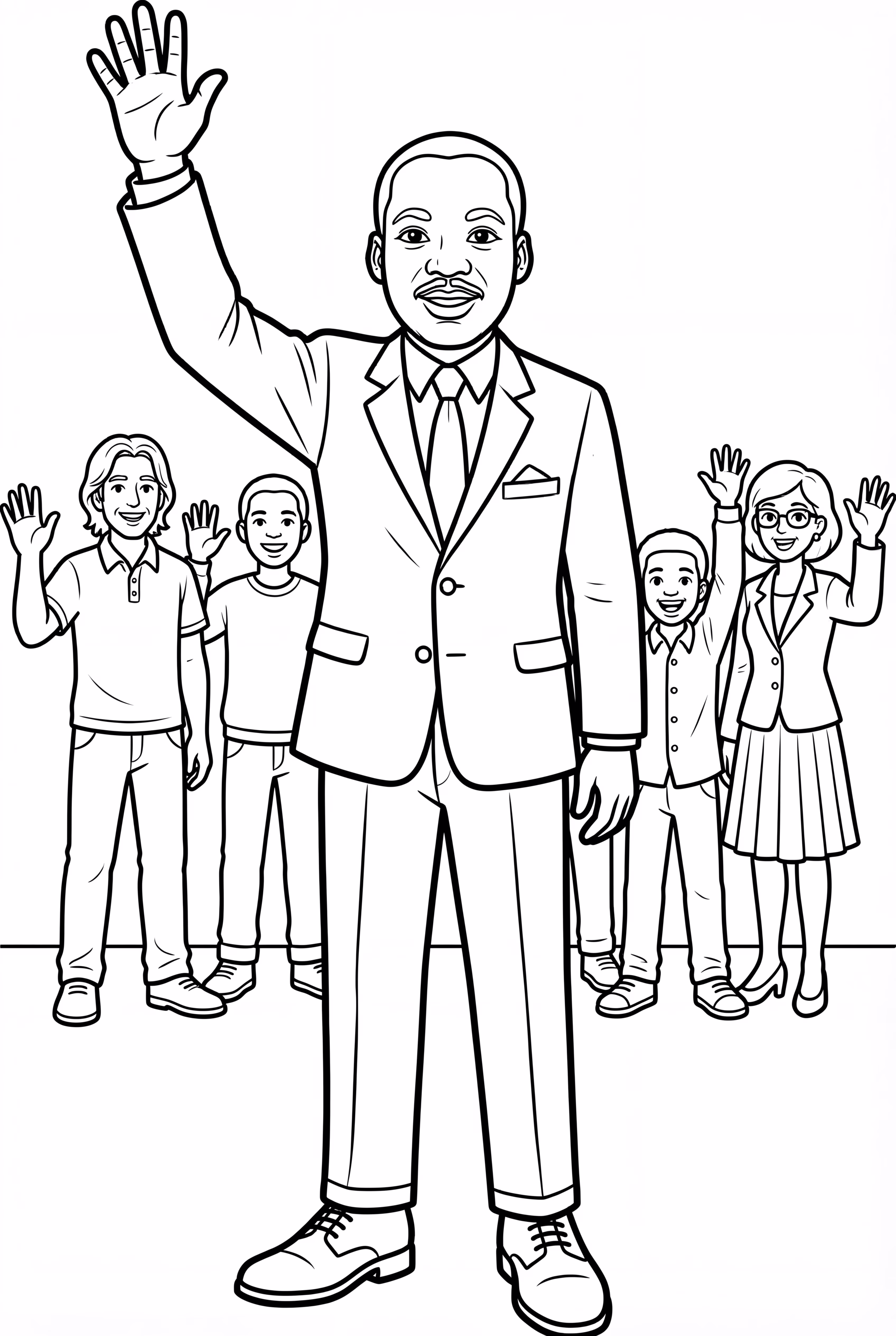 martin luther king with Supporters at a Rally