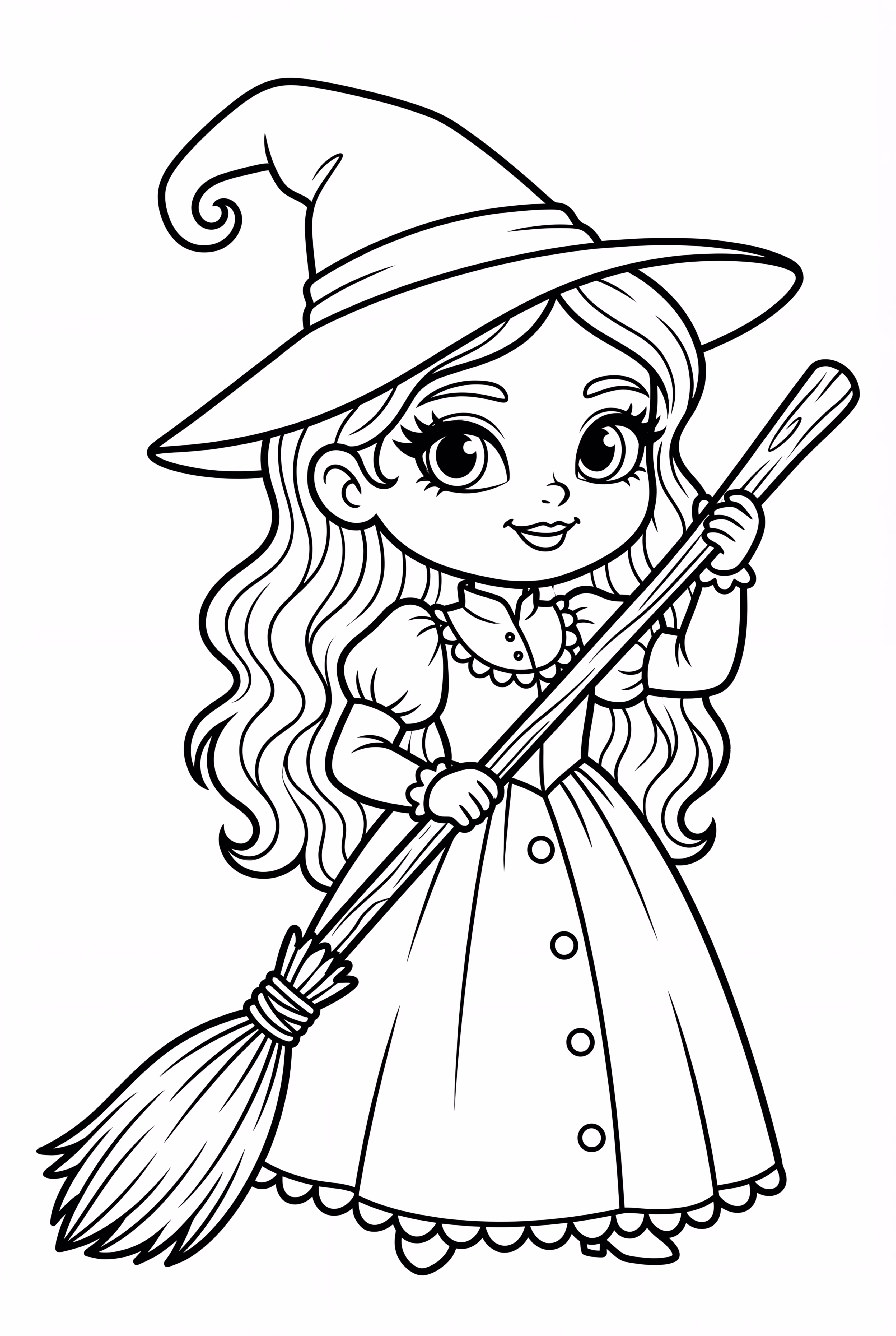 Mary Sandersons Holding Broom