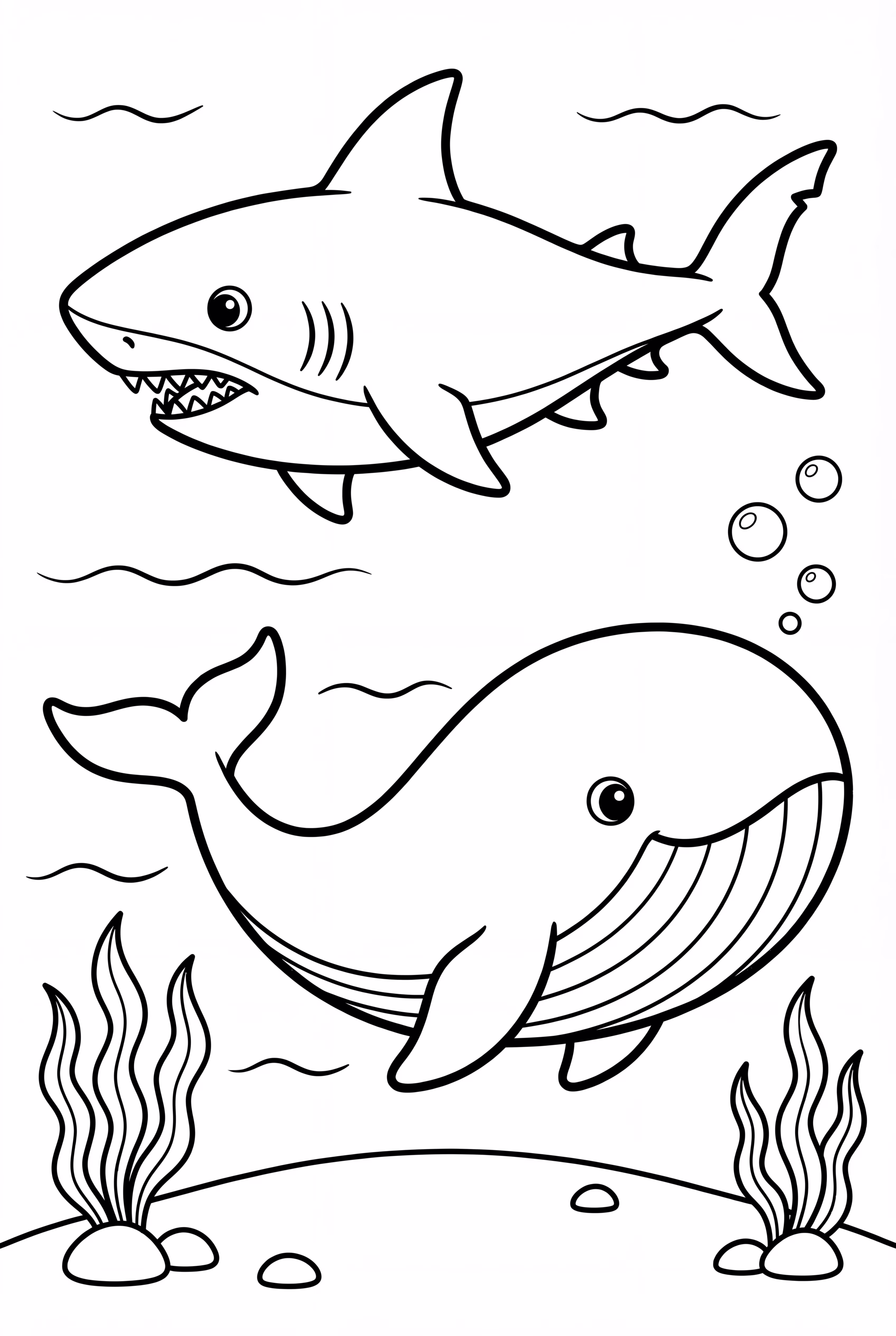 Megalodon and a Blue Whale