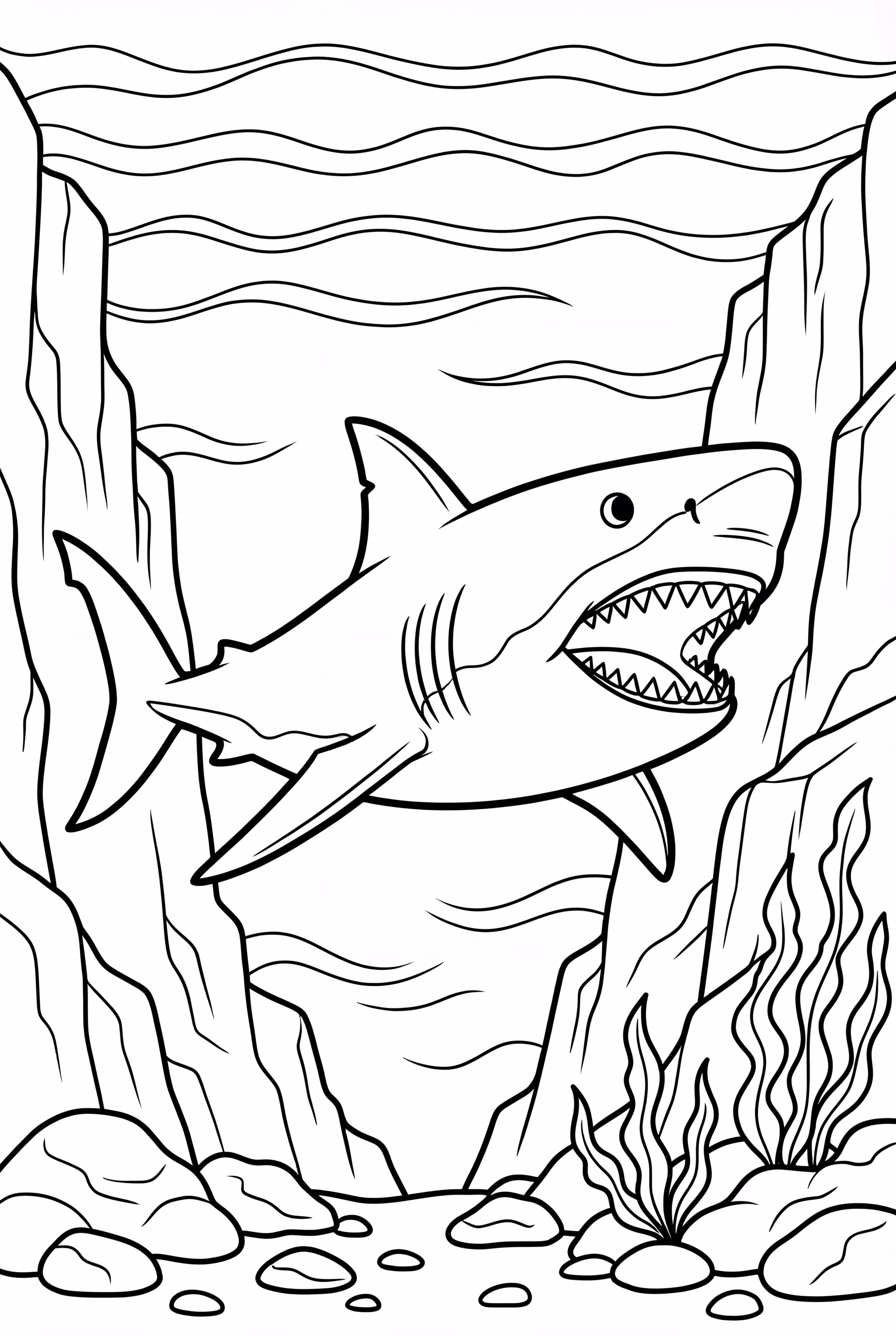 Megalodon in a Deep Sea Trench