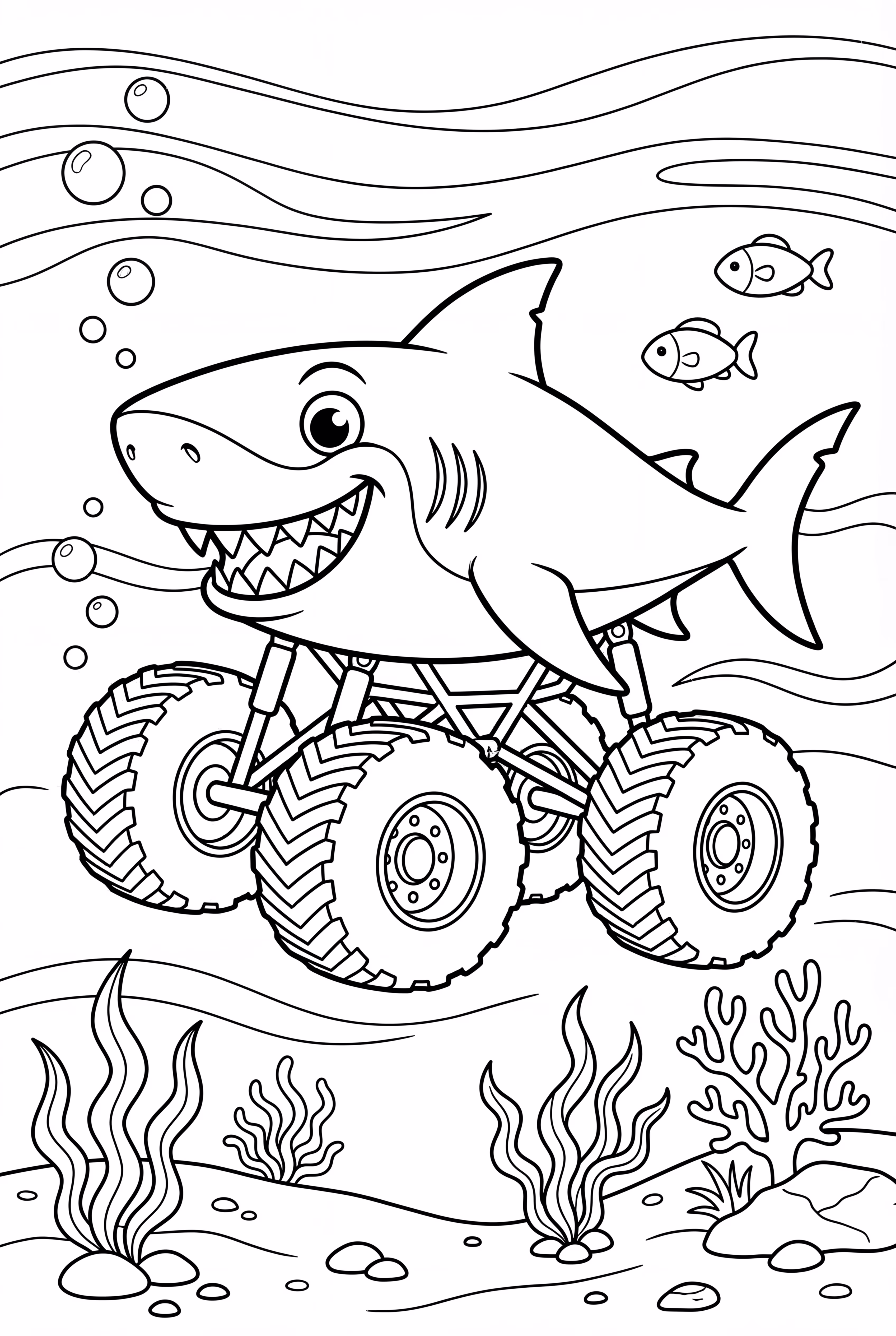 Megalodon Shark Monster Truck Underwater