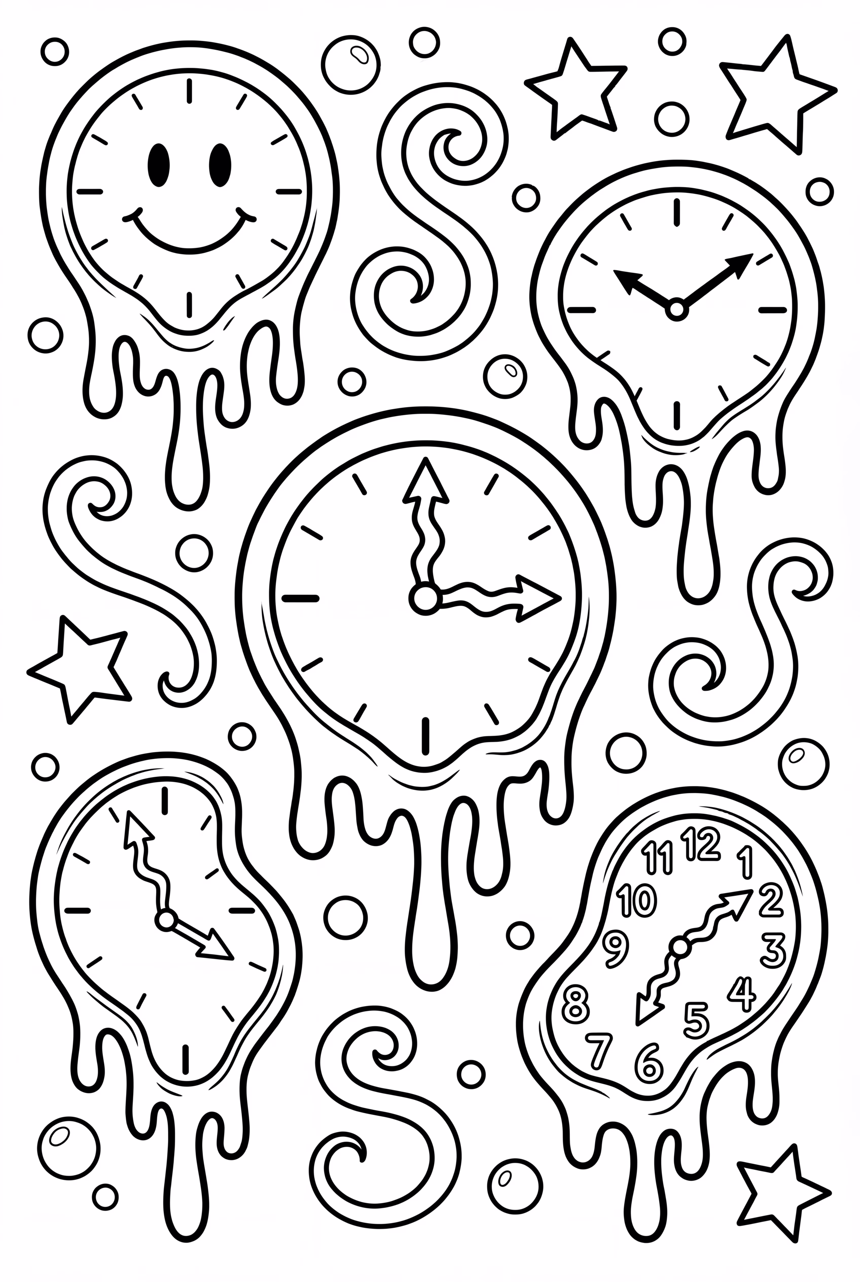 Melting Trippy Clocks