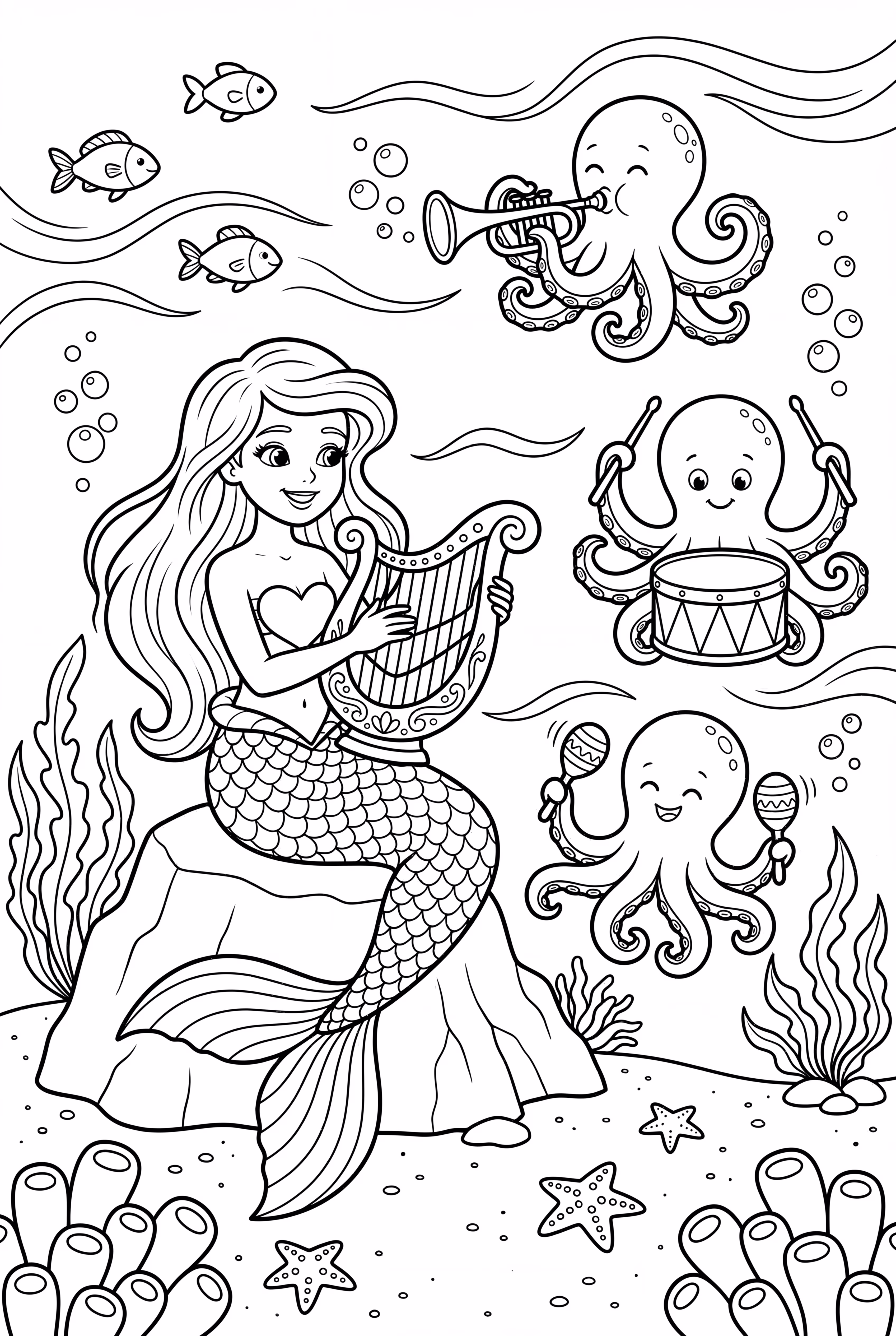 Mermaid And Octopus Band Performing