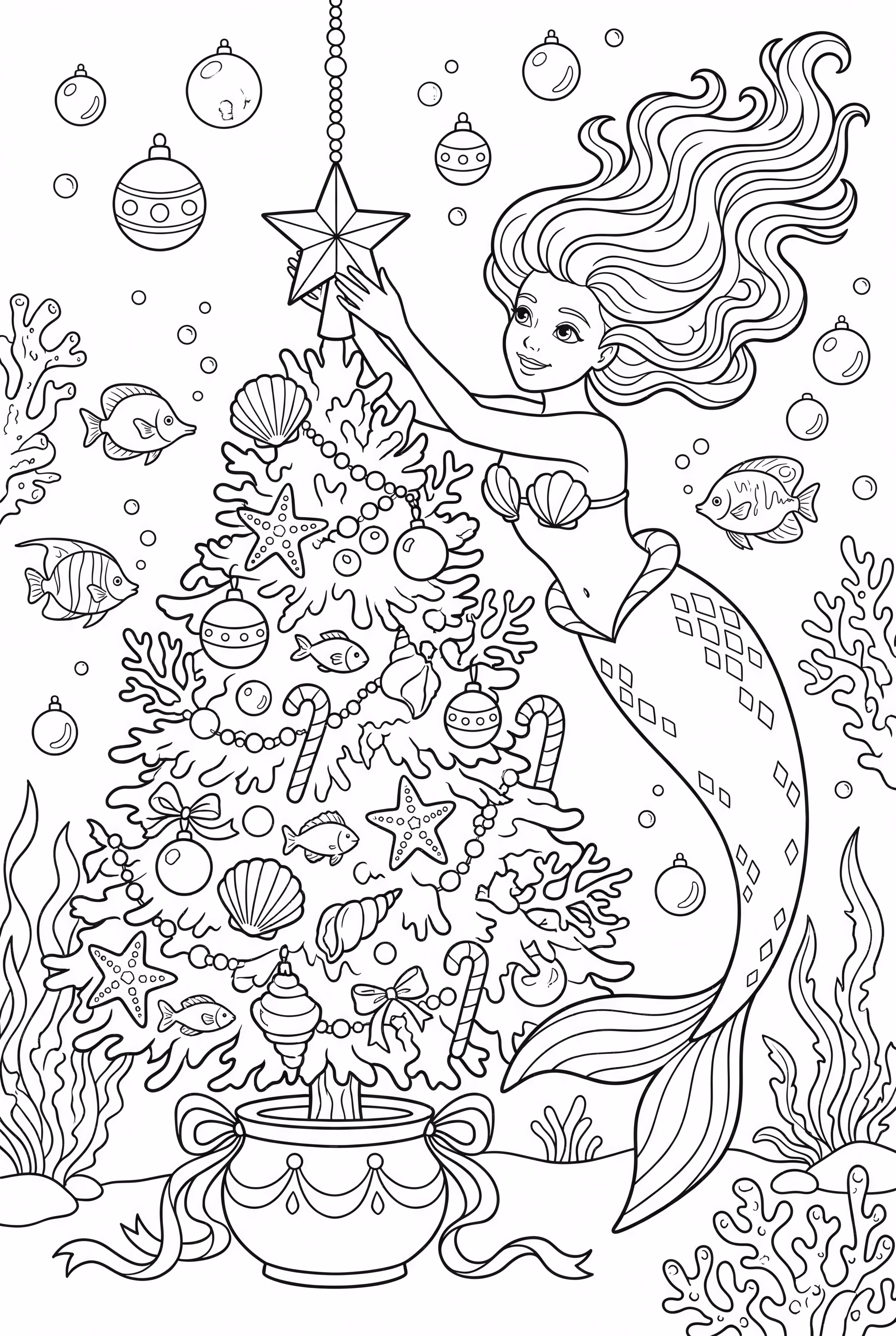 Mermaid Celebrating Christmas