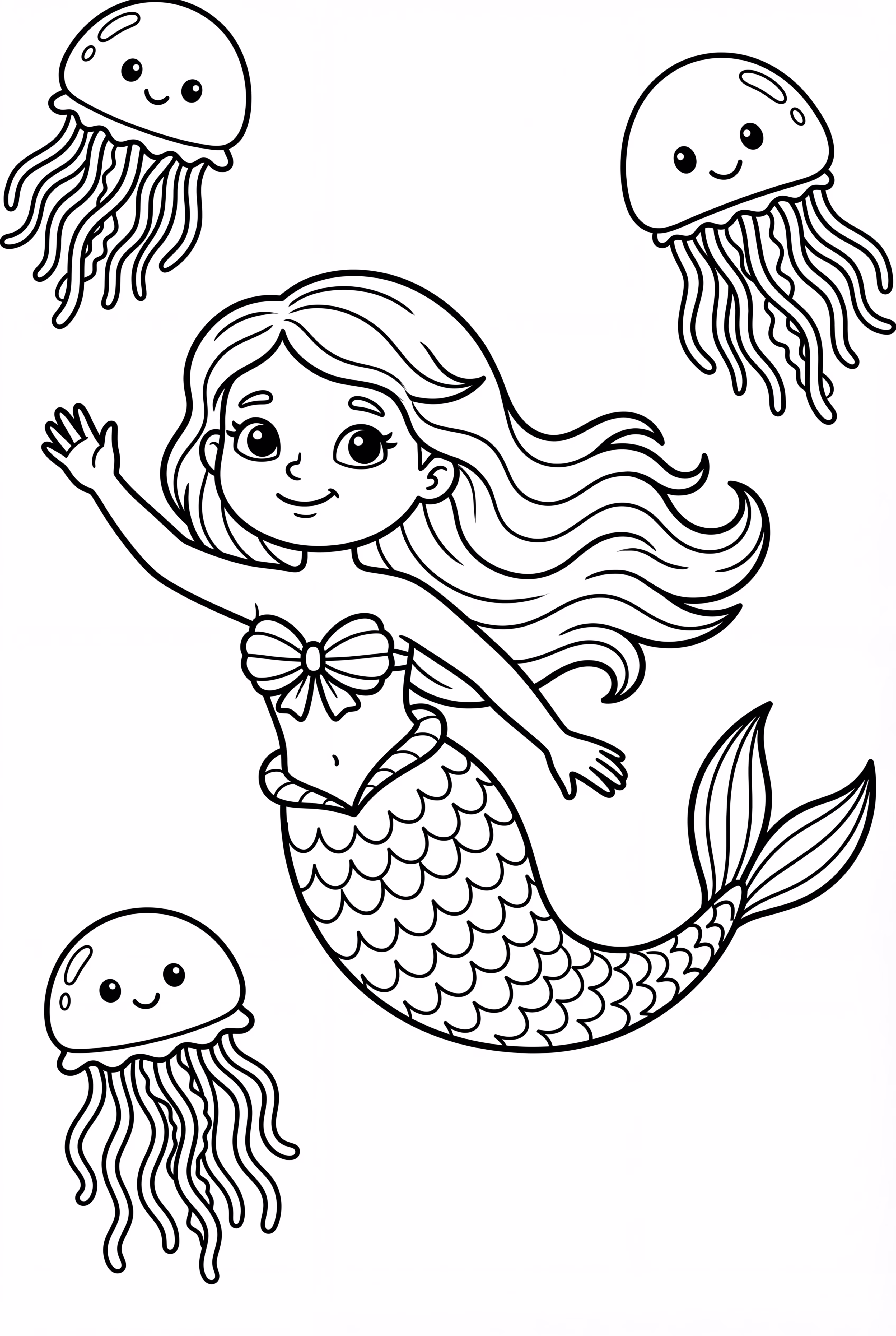 Mermaid Dancing With Jellyfish