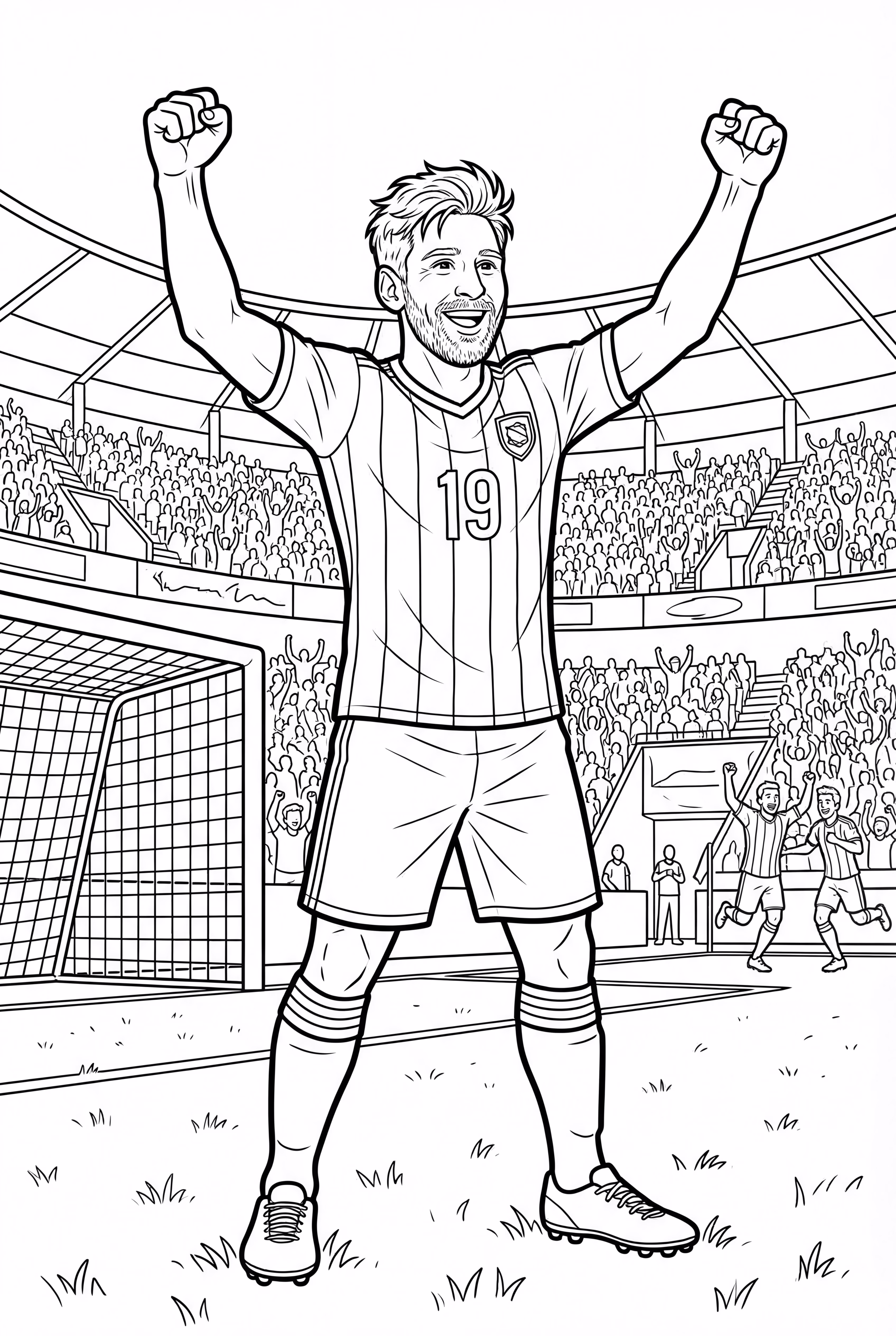 메시가 골을 축하하는 장면-2