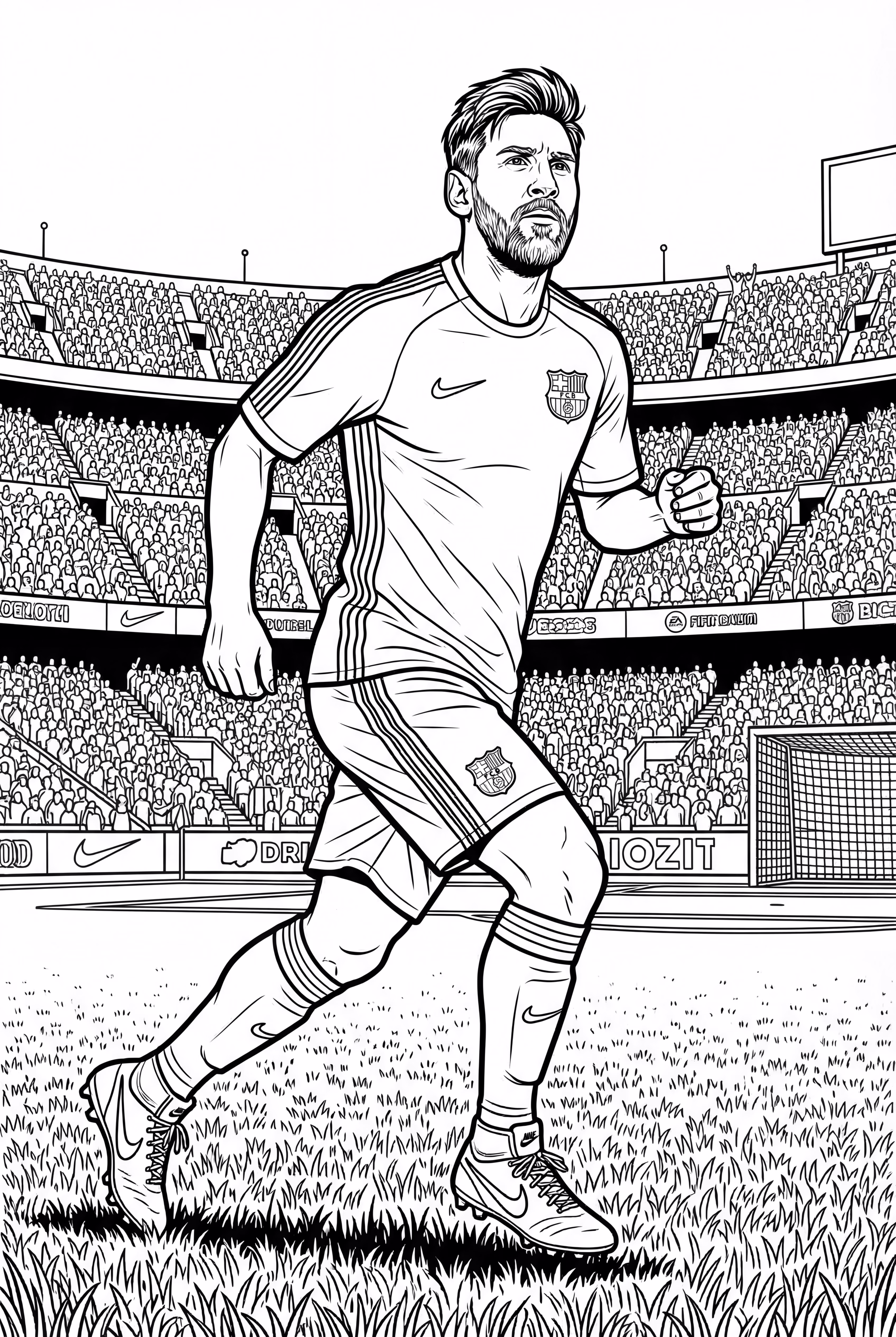 메시가 필드에서 달리는 모습-2