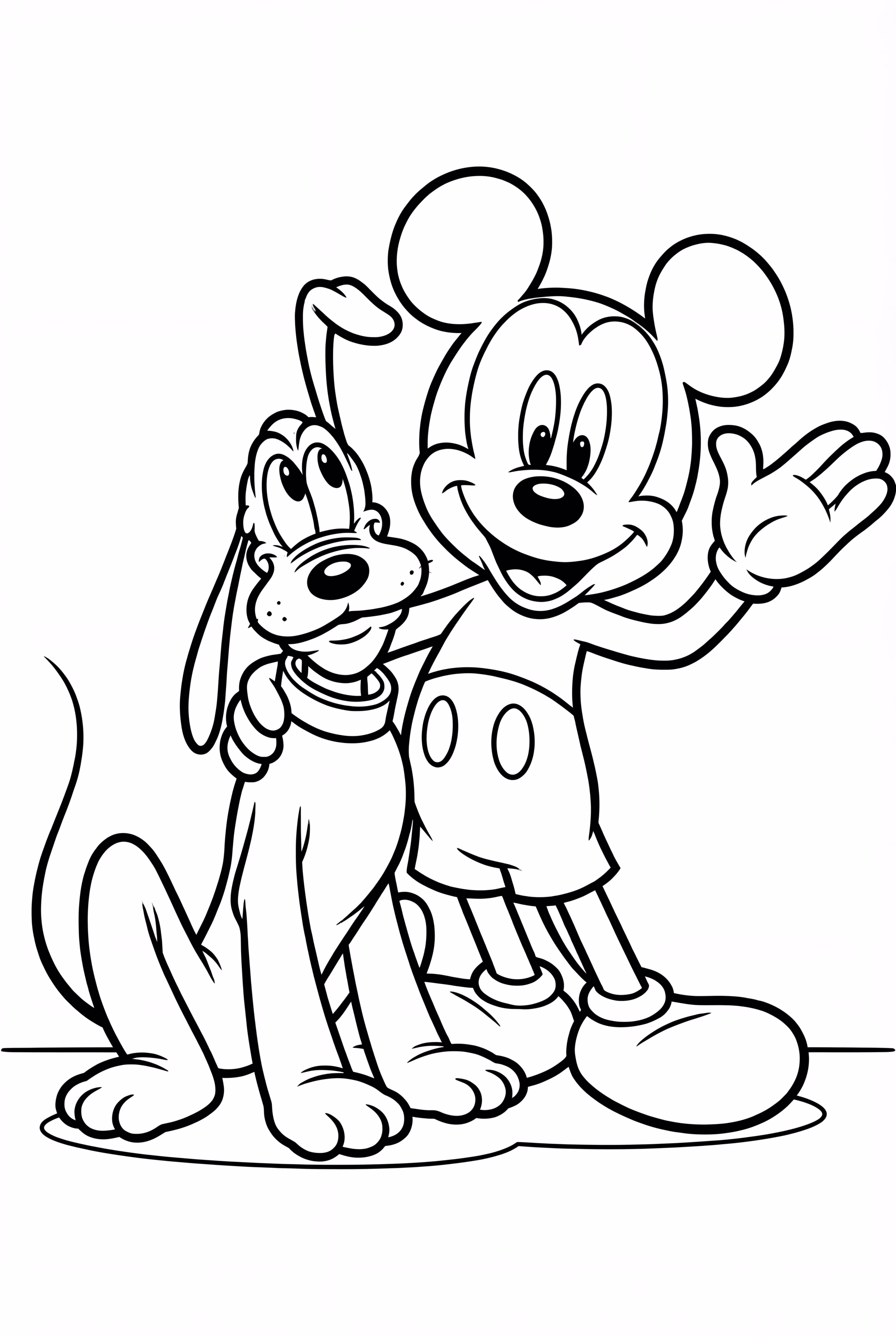 Mickey Mouse and Pluto Playing