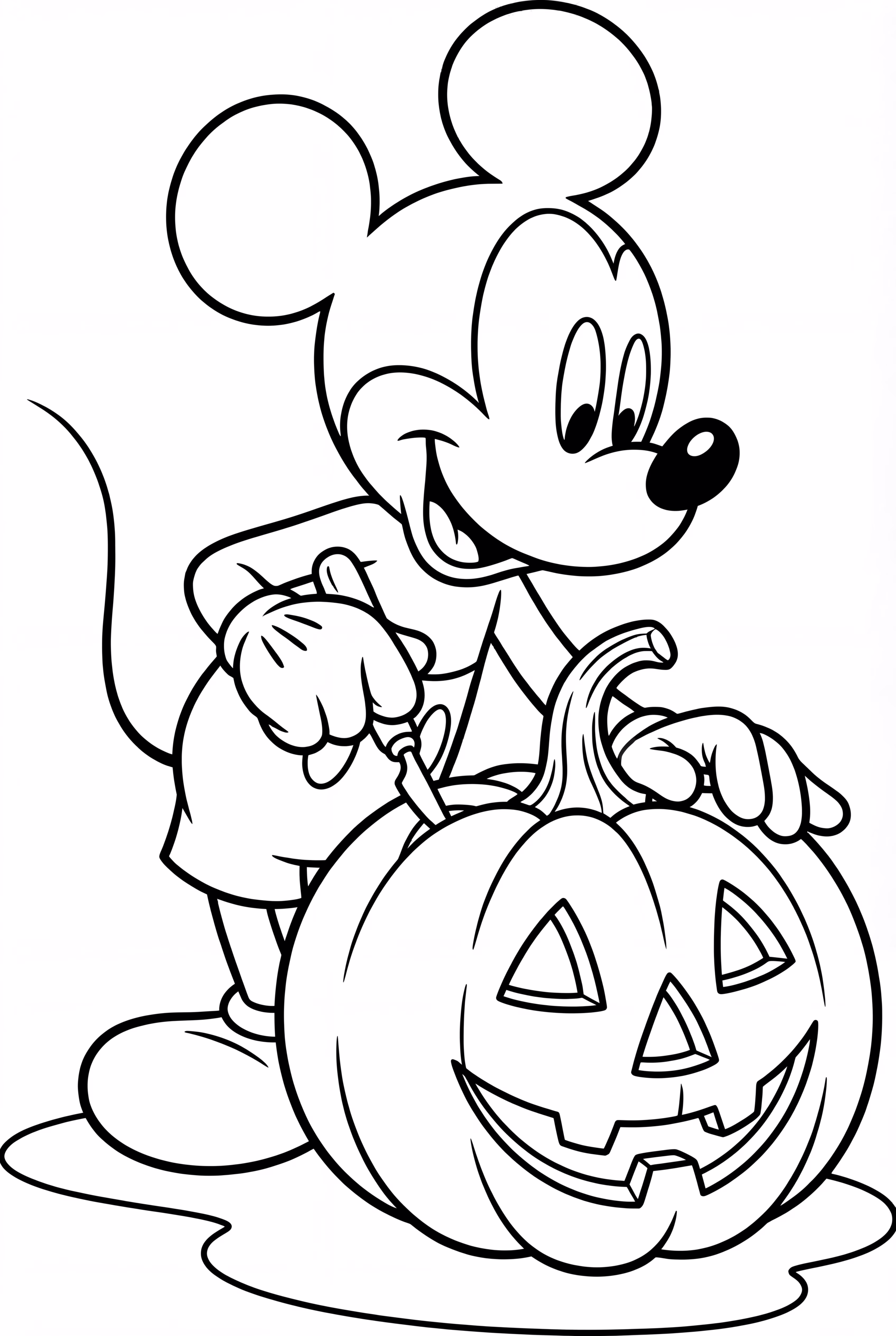 Mickey Mouse Carving Pumpkin