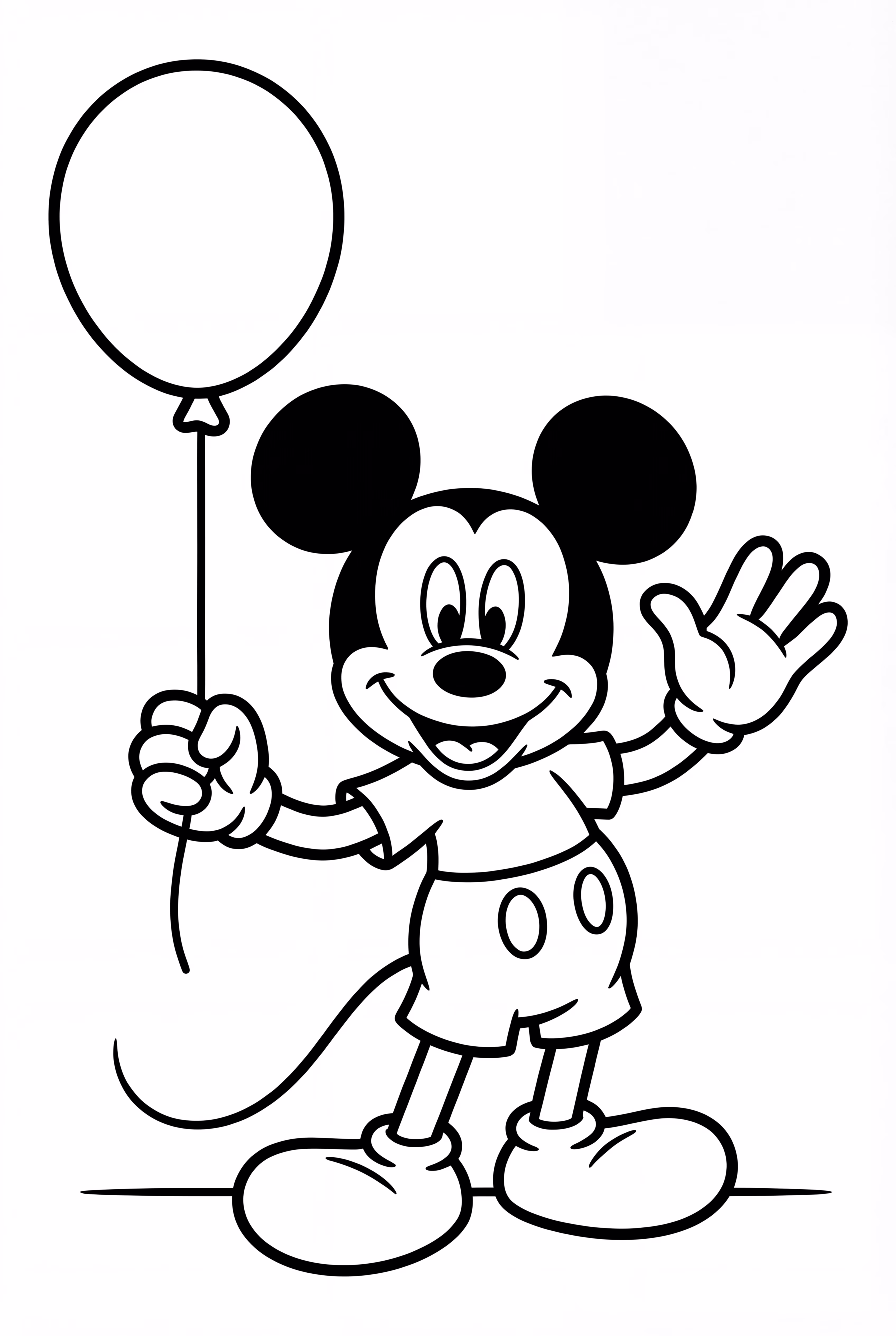 Mickey Mouse Holding a Balloon