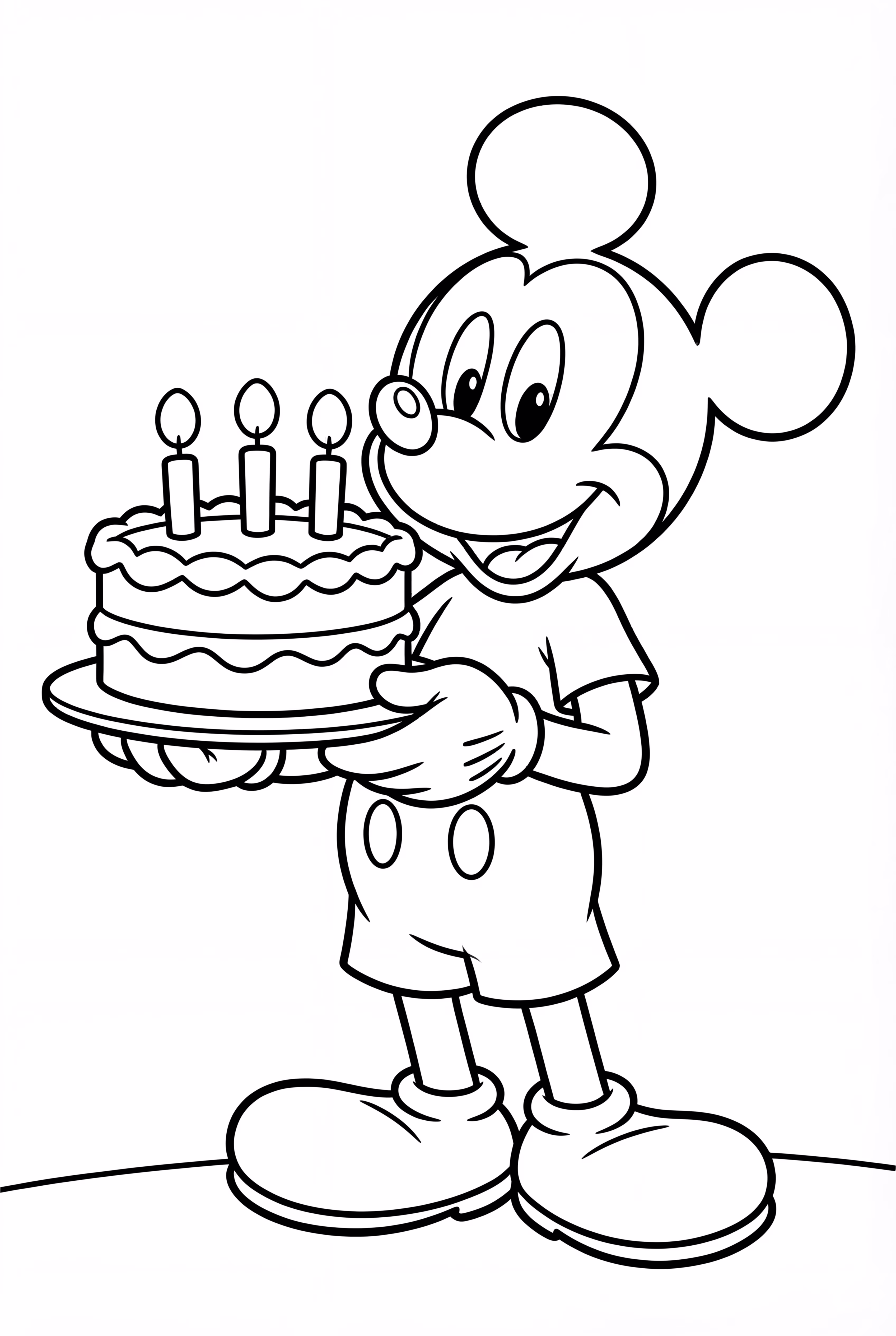 Mickey Mouse Holding A Birthday Cake