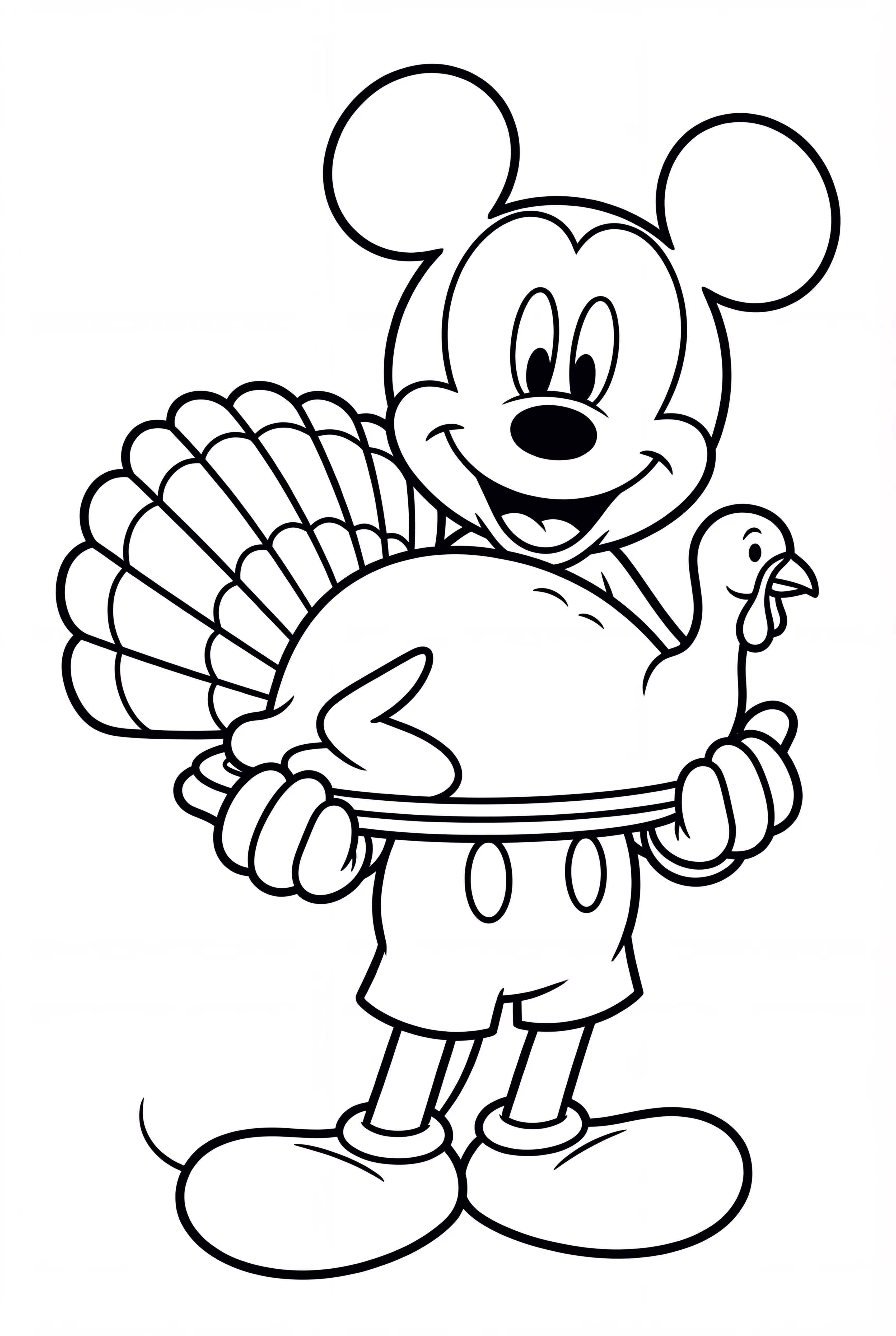 Mickey Mouse Holding Thanksgiving Turkey