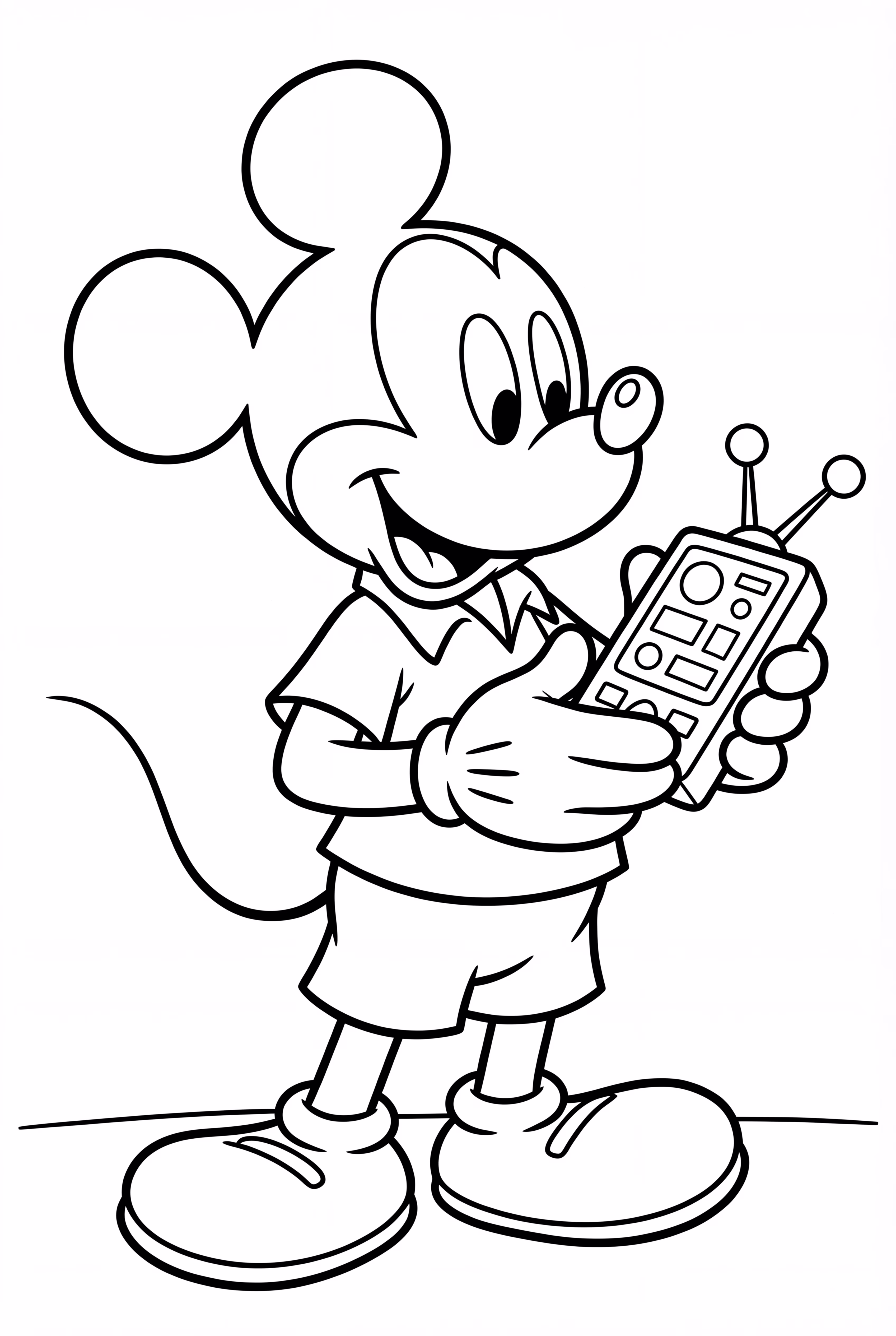 Mickey Mouse Holding Toodles Device