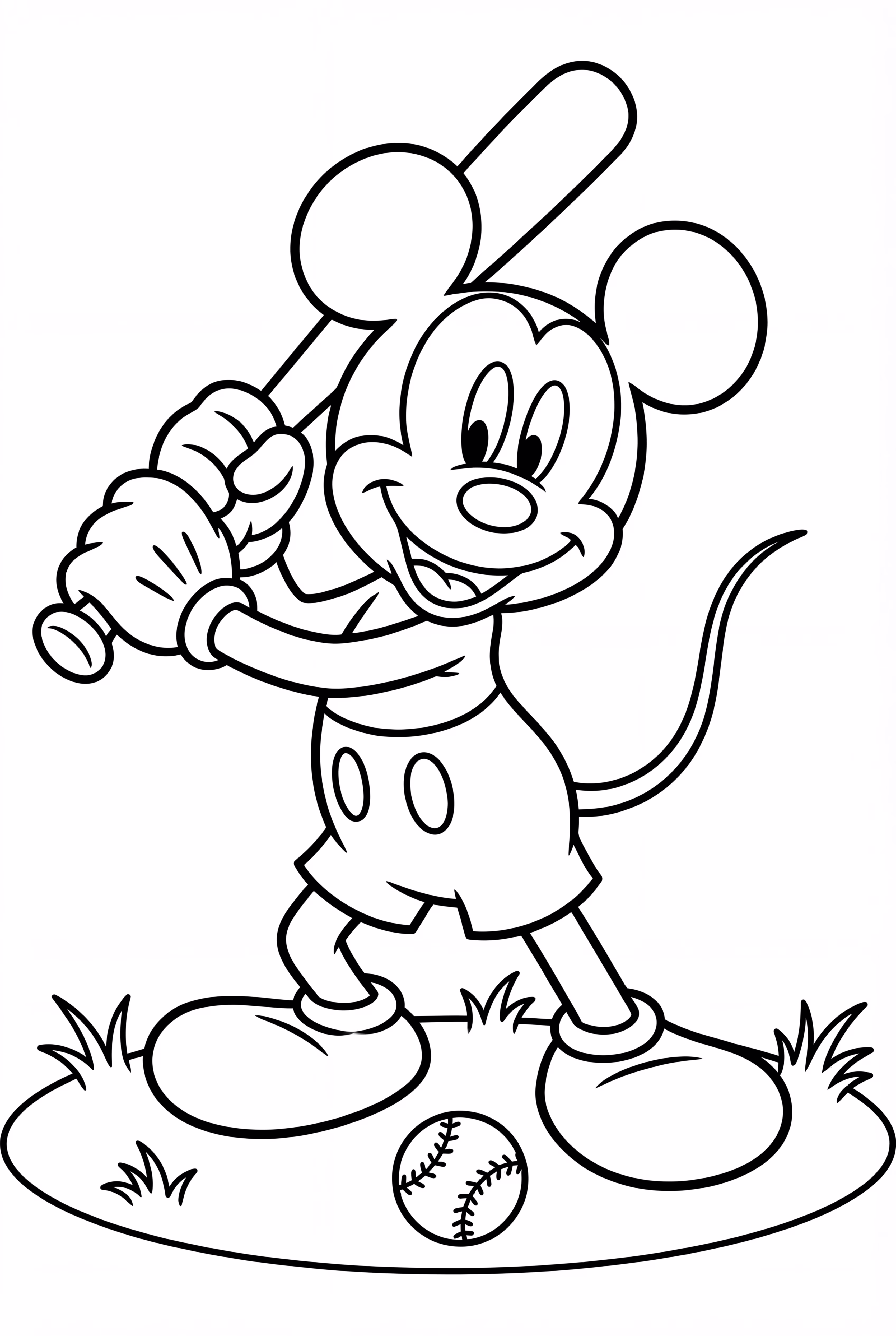 Mickey Mouse Playing Baseball
