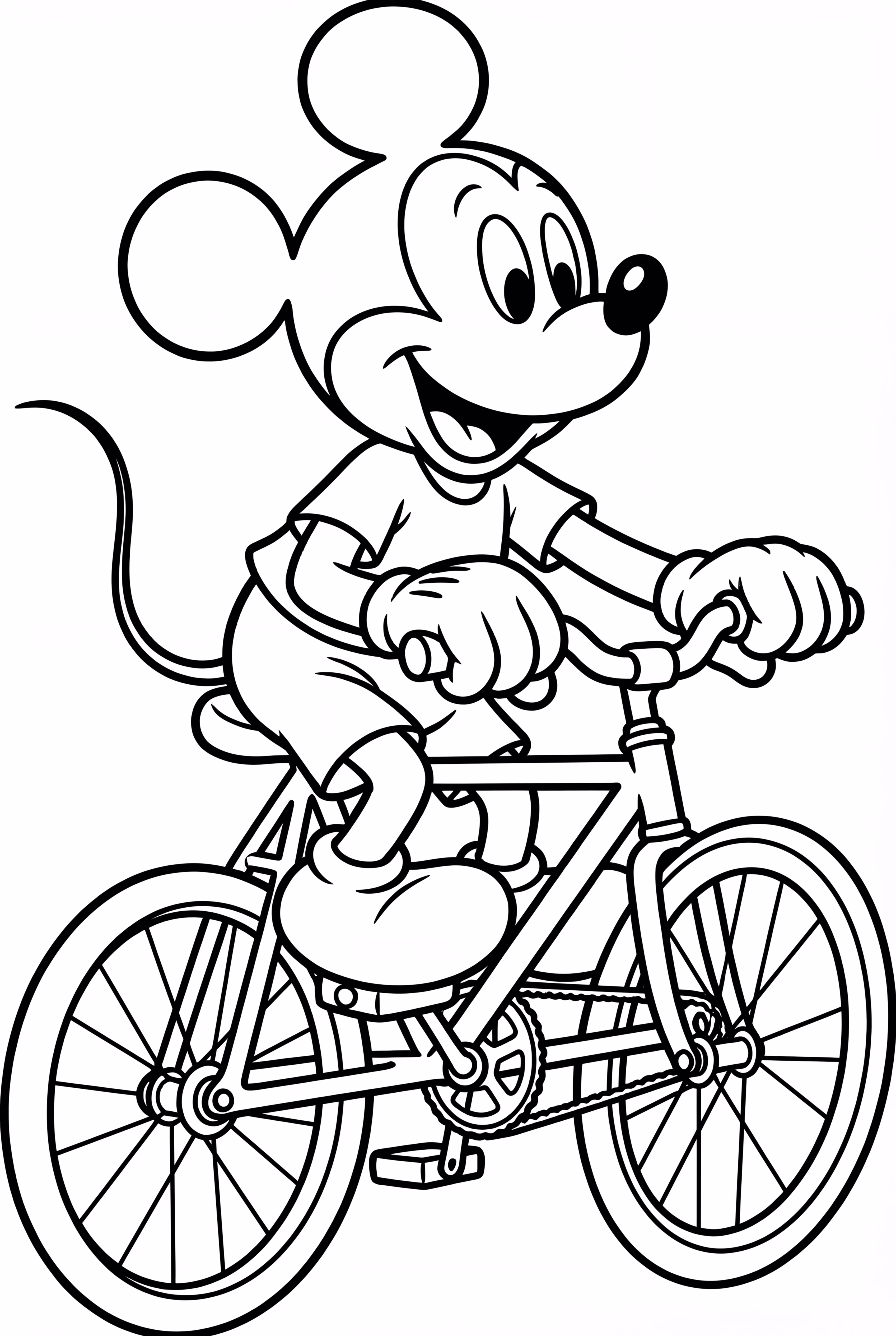 Mickey Mouse Riding Bicycle