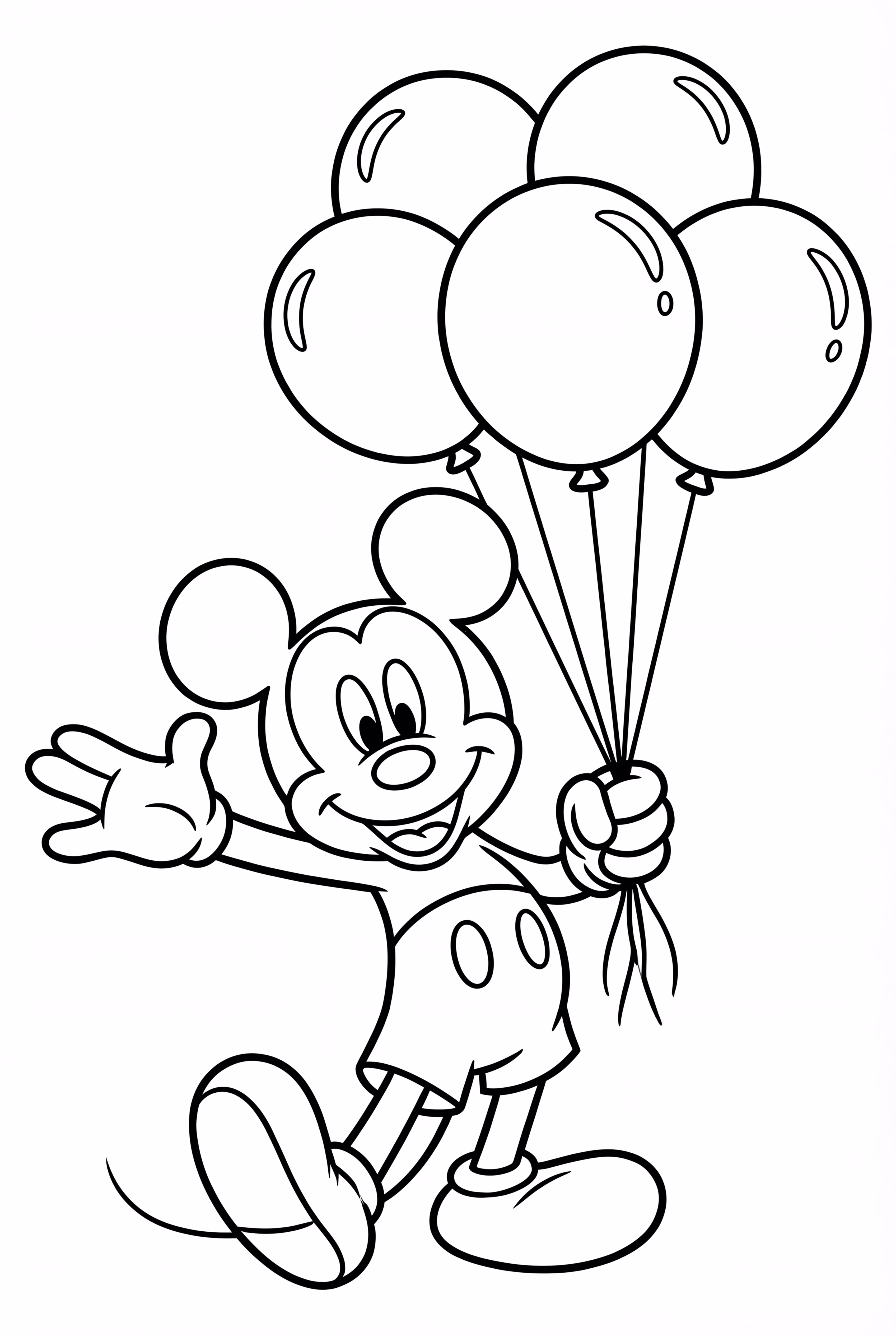 Mickey Mouse Waving With Balloons