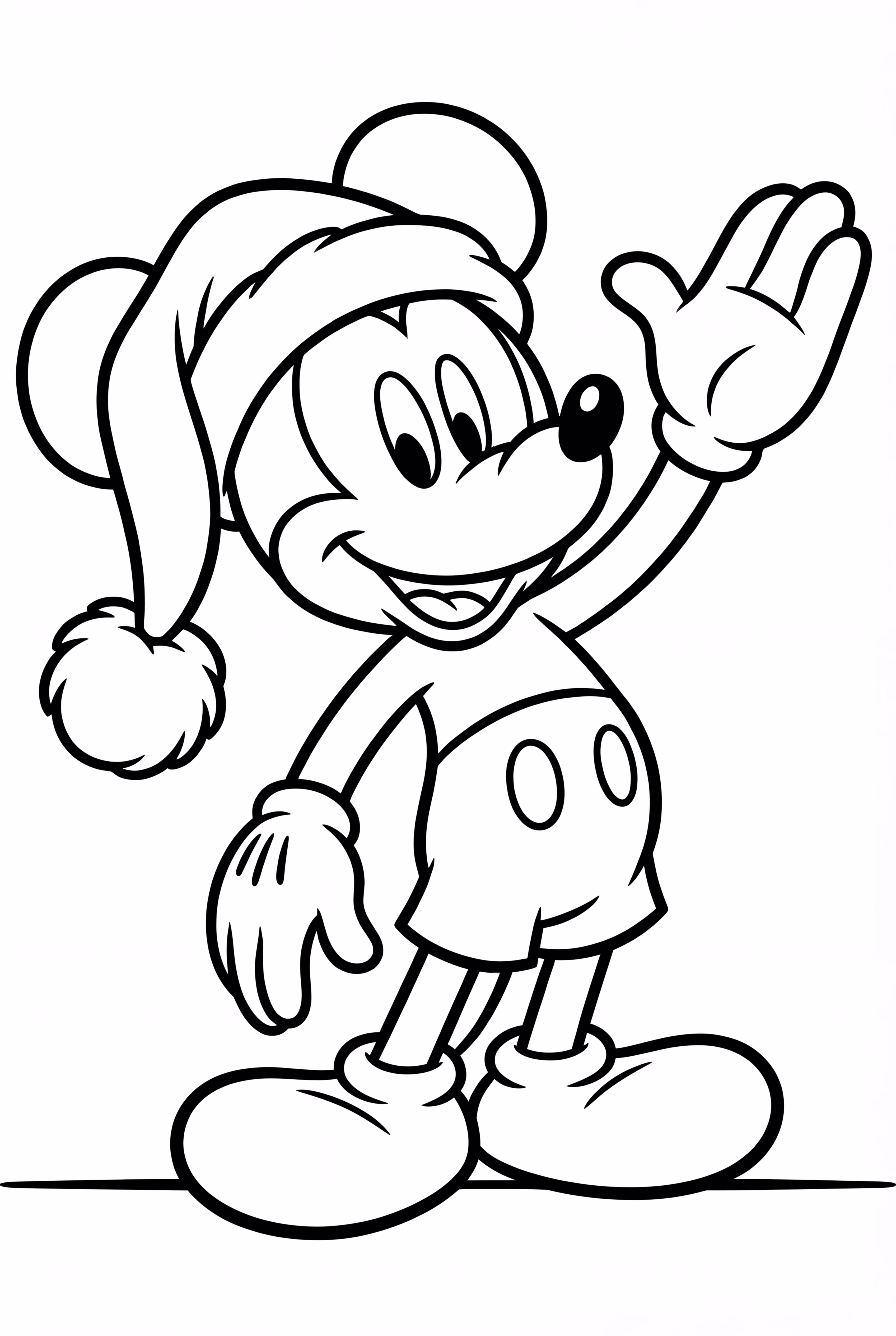 Mickey Mouse Wearing Santa Hat