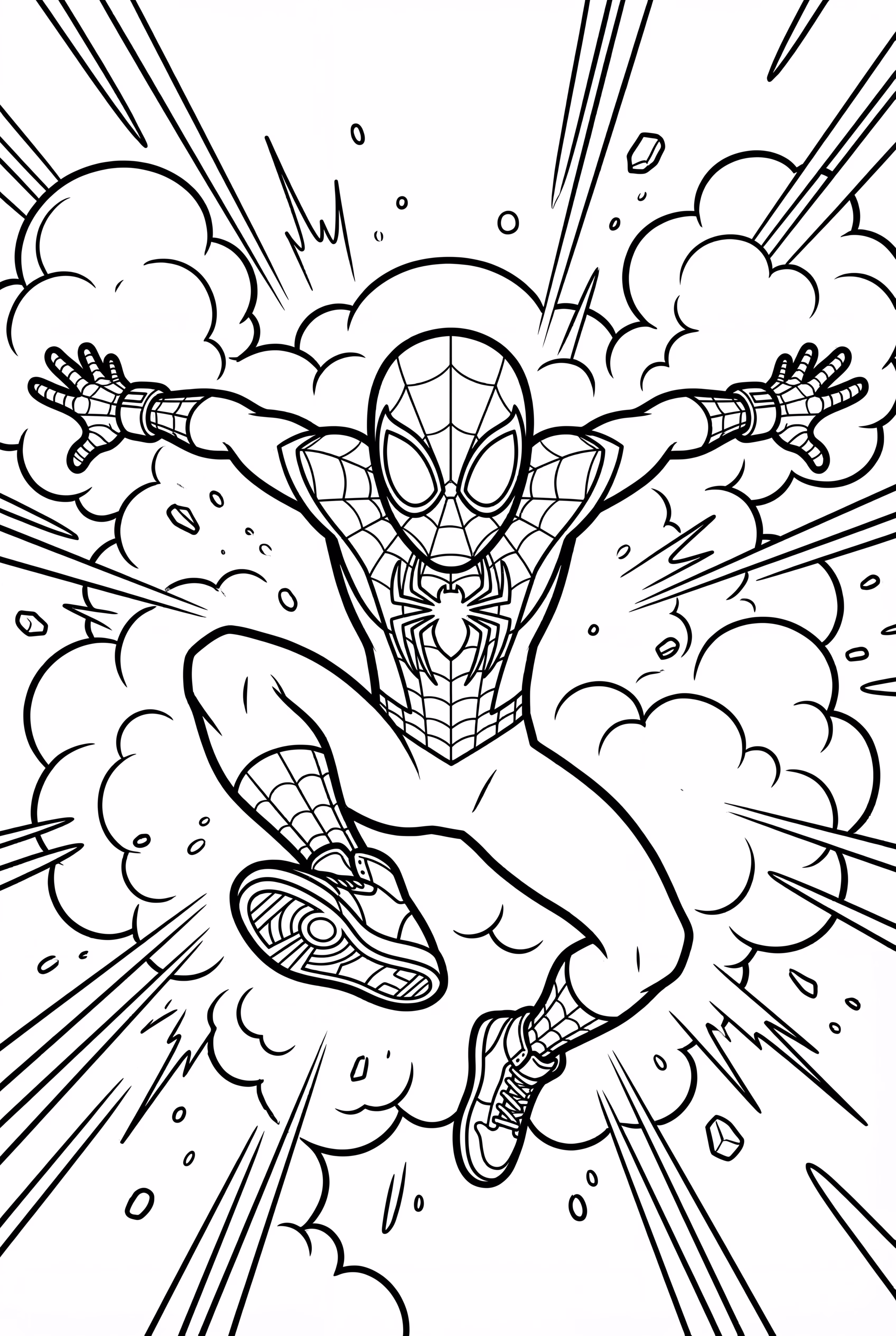 Miles Morales Escaping Explosion