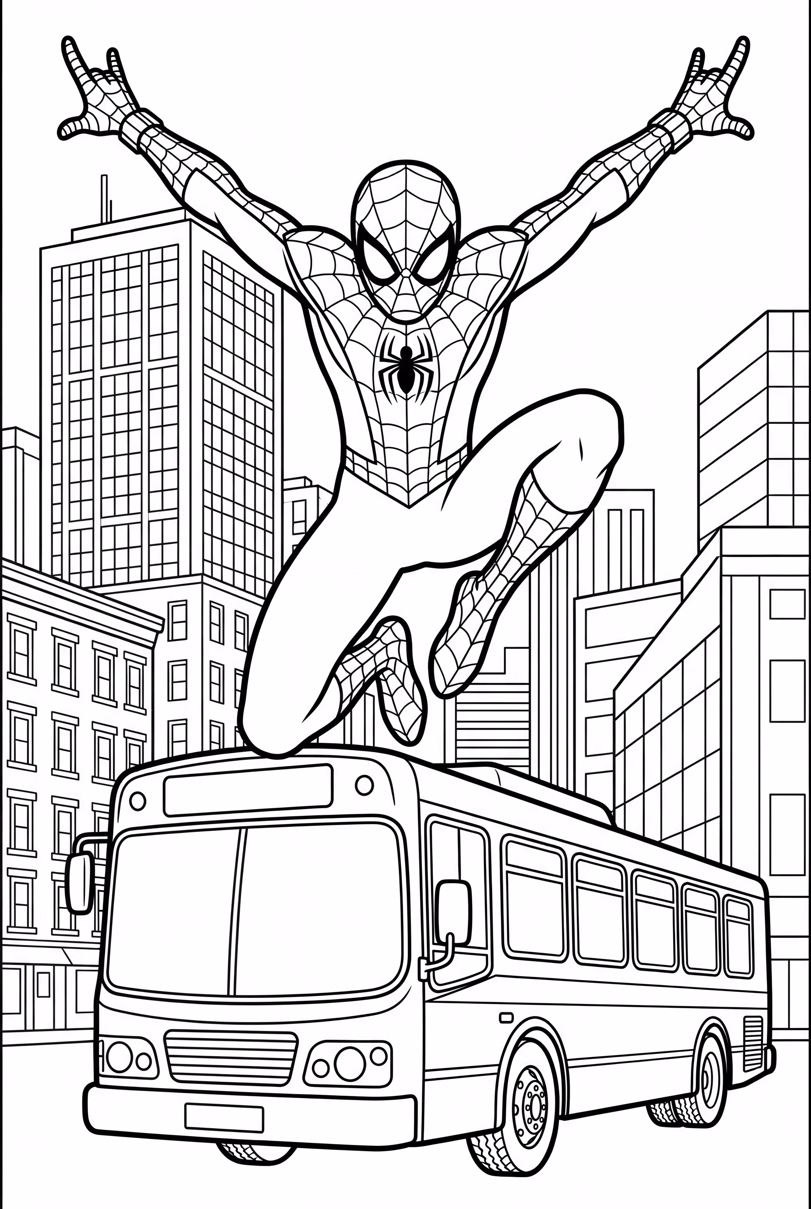 Miles Morales Jumping Over City Bus