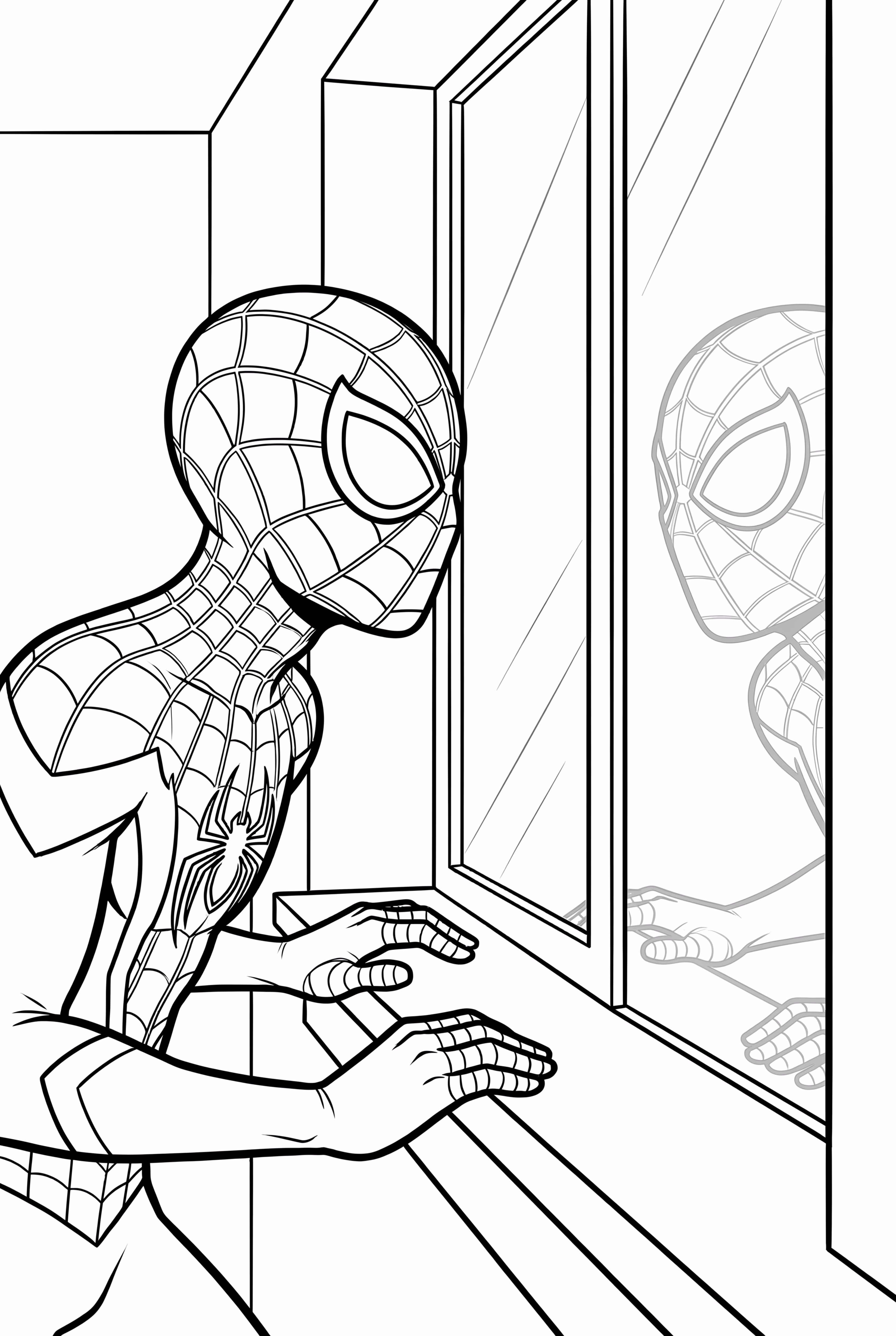 Miles Morales Reflecting In Window
