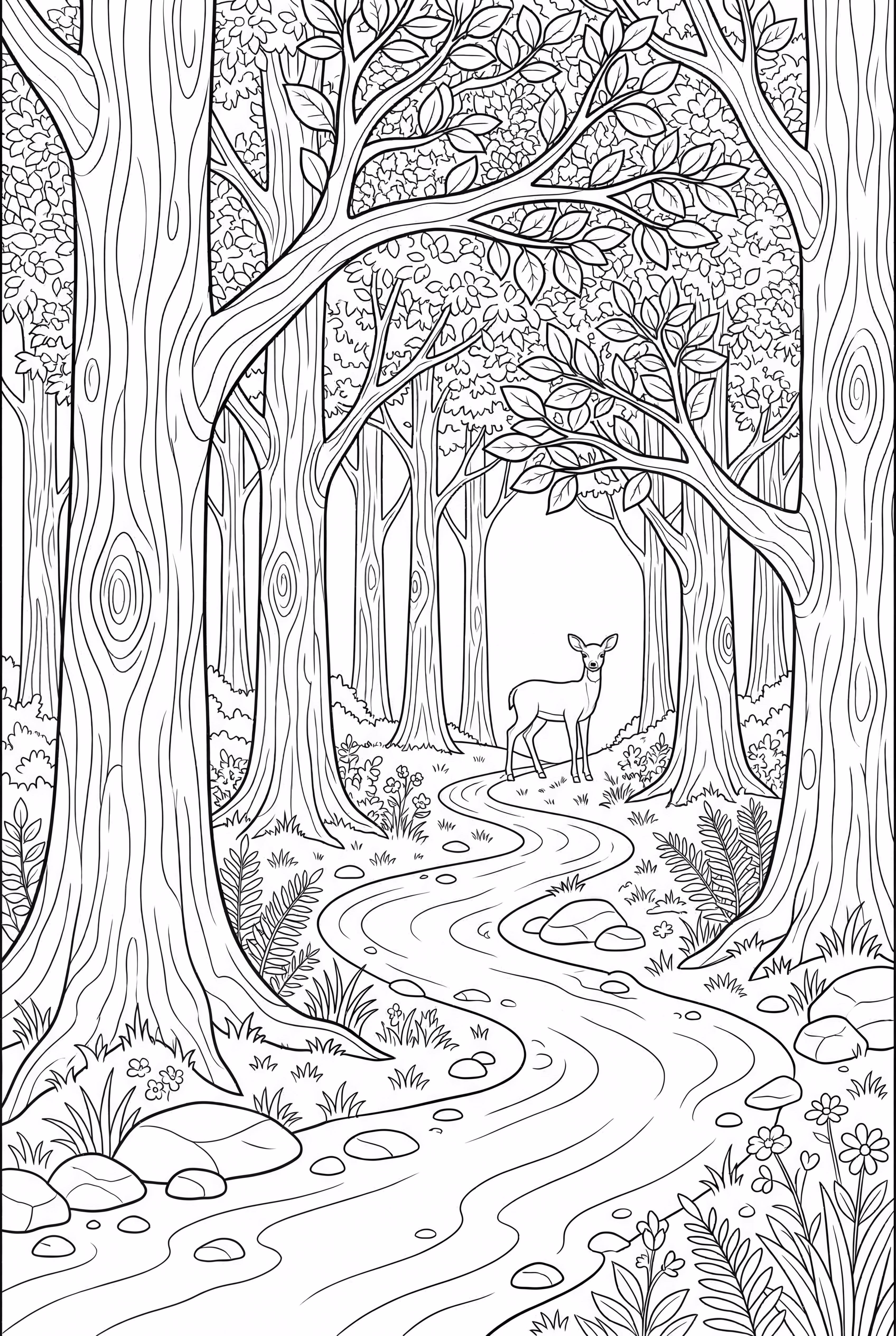 Mindfulness Forest With Intricate Details