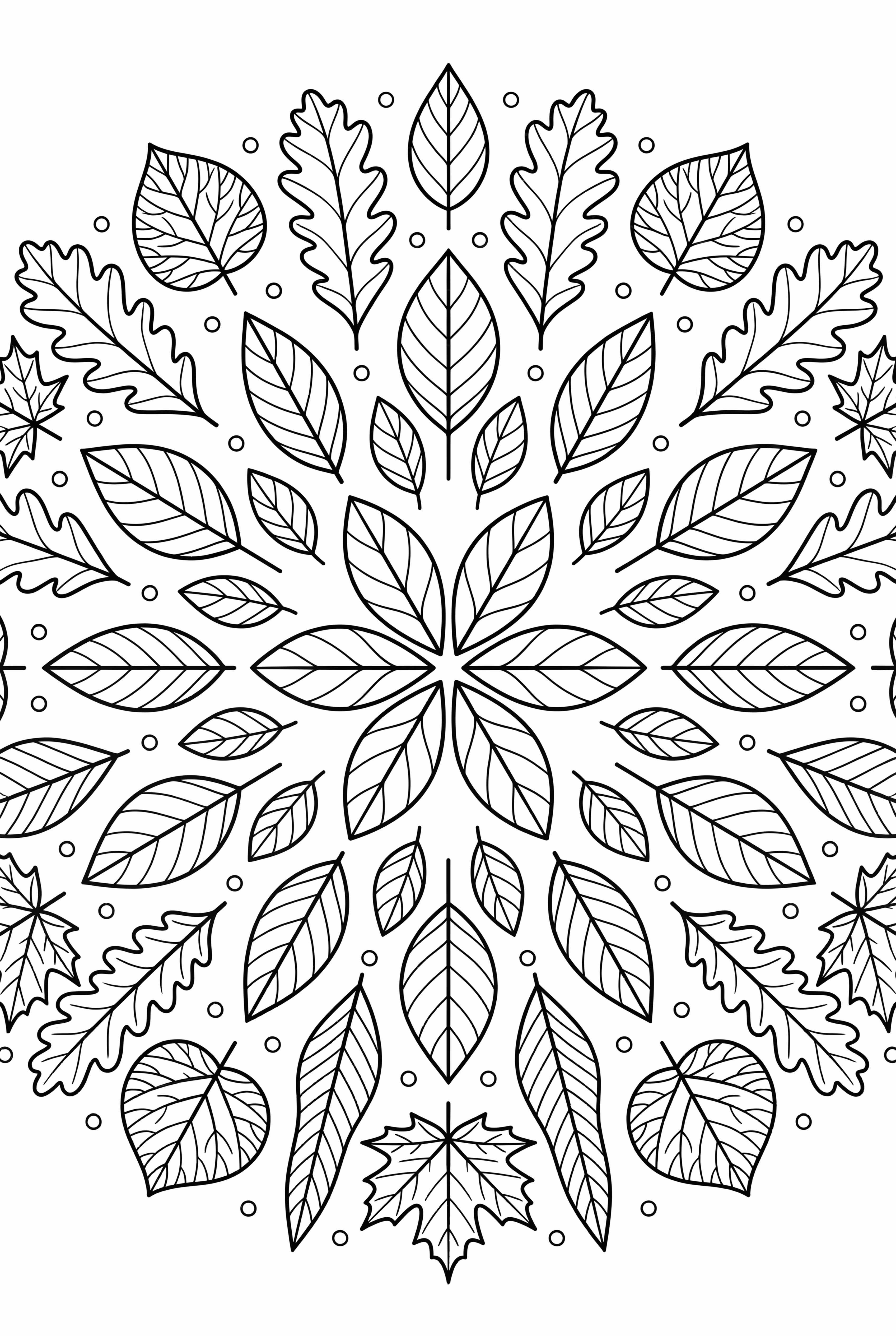 Mandala de la nature pour la pleine conscience composé de feuilles