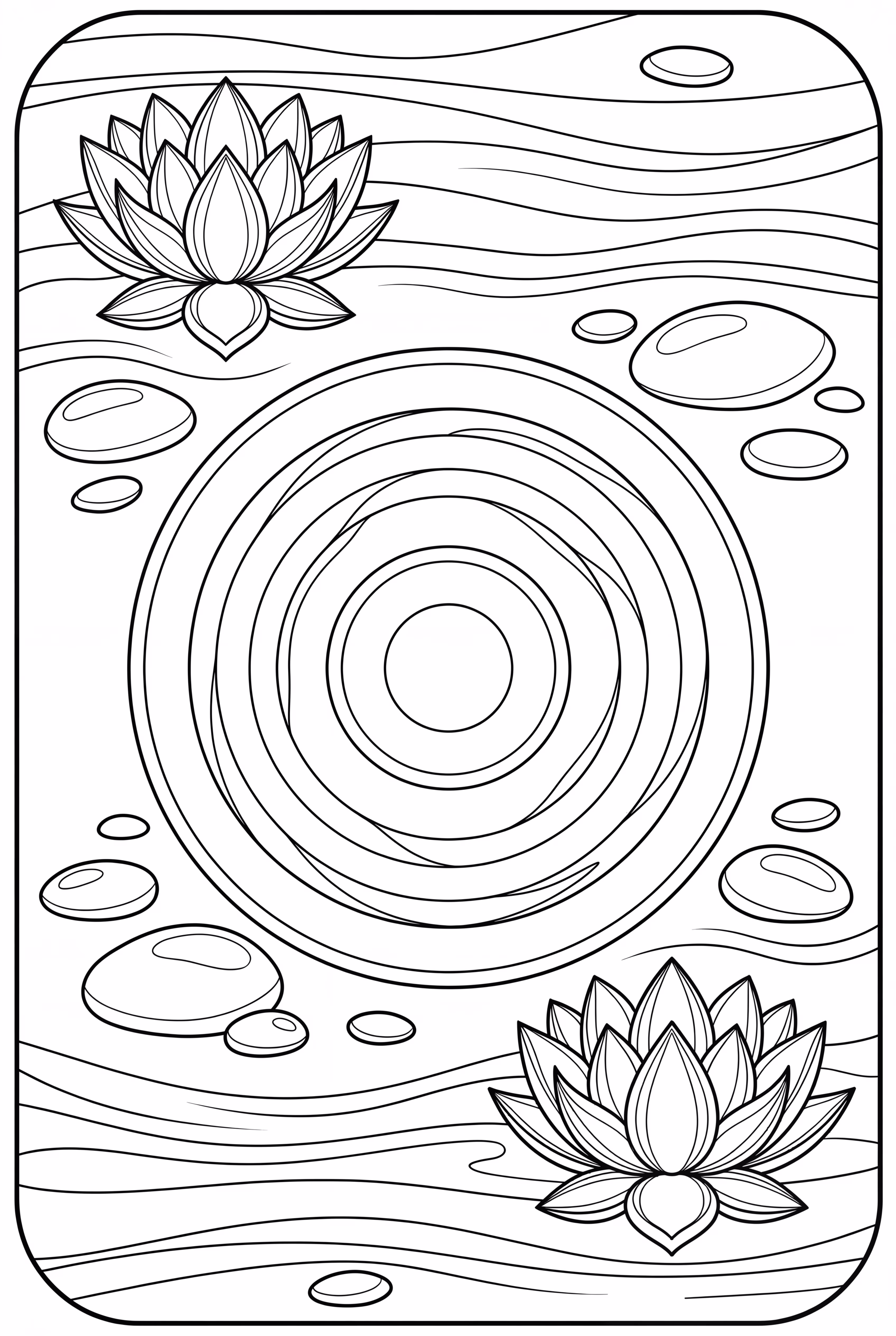 平静波纹水的正念象征