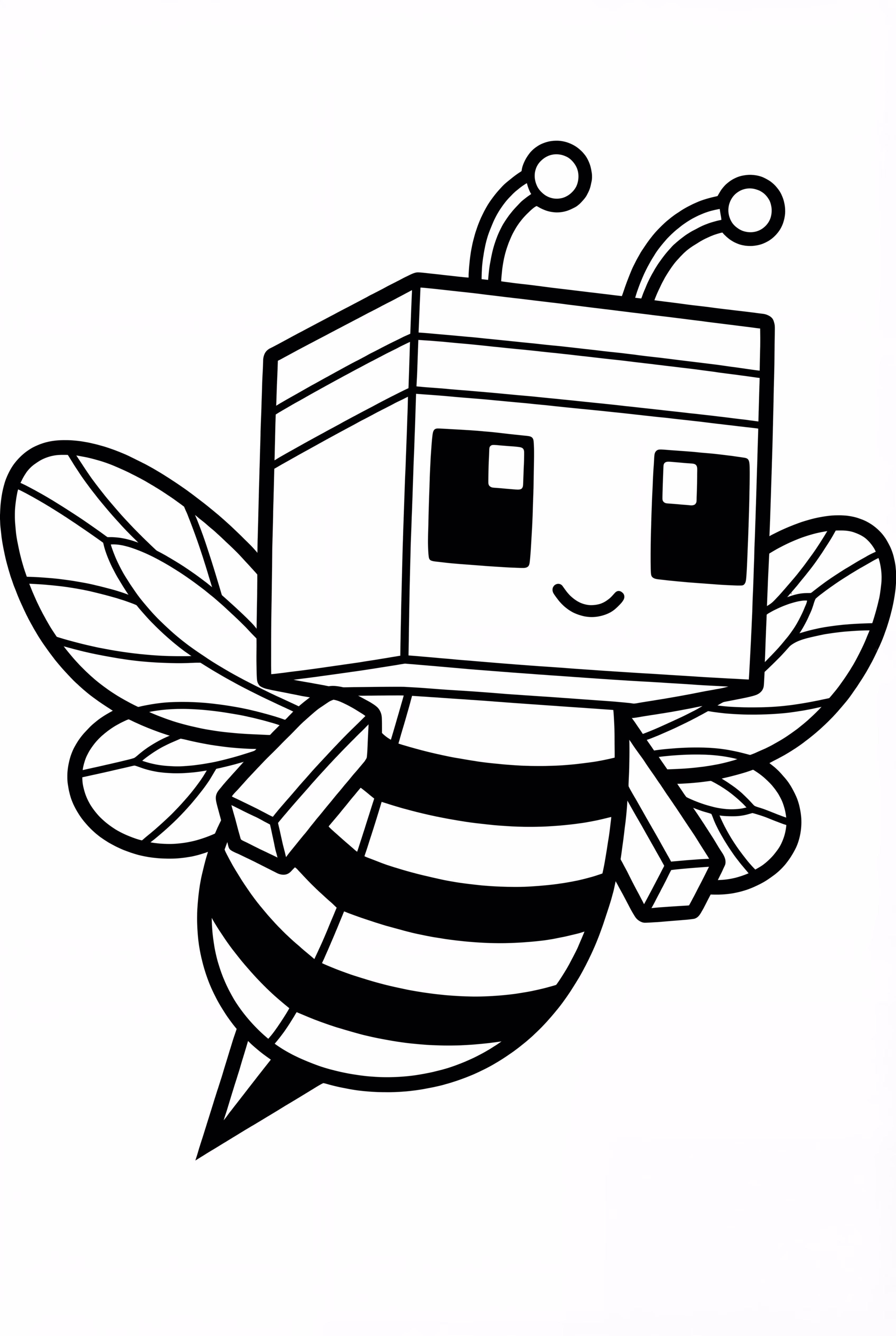Minecraft Bee Flying Over Blocks